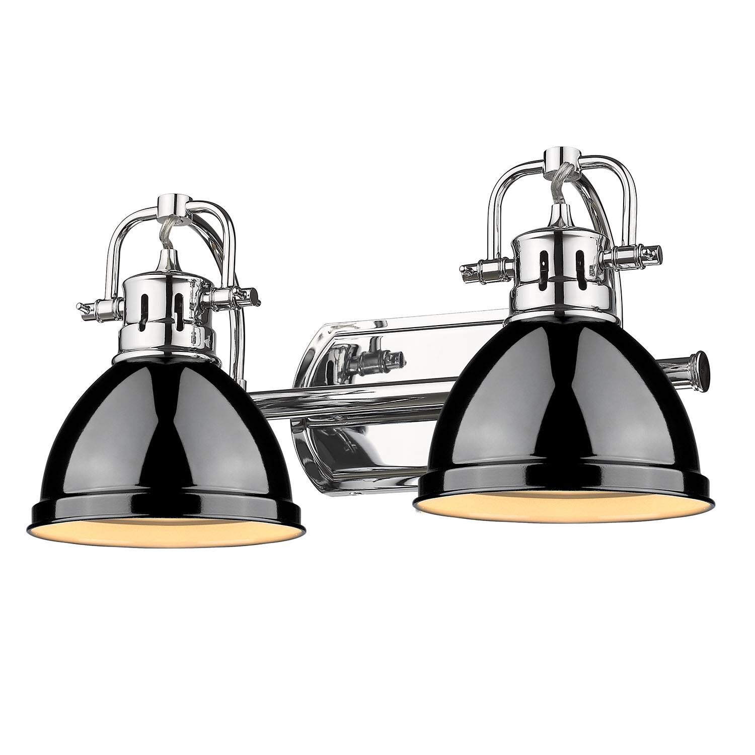 Photos - Chandelier / Lamp Golden Lighting Duncan 17 Inch Bath Vanity Light Duncan - 3602-BA2 CH-BK - Industrial 3602-BA2 CH-BK