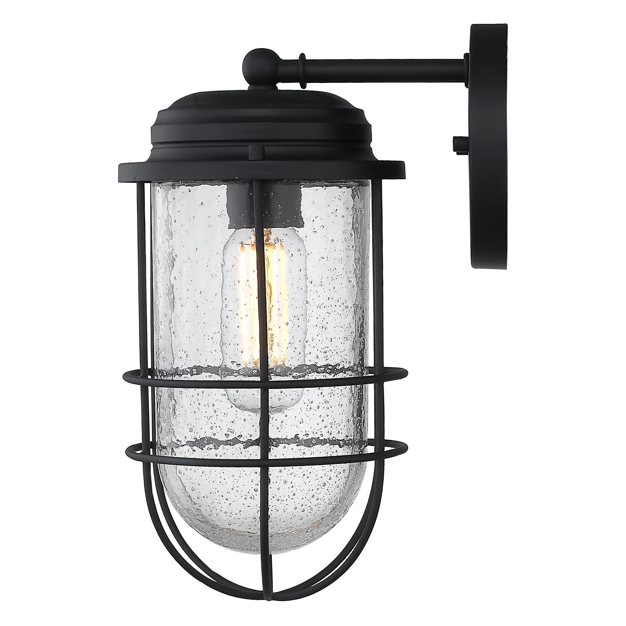 Photos - Chandelier / Lamp Golden Lighting Seaport 12 Inch Tall 1 Light Outdoor Wall Light Seaport - 9808-OWM NB-SD - Nautical 9808-OWM NB-SD