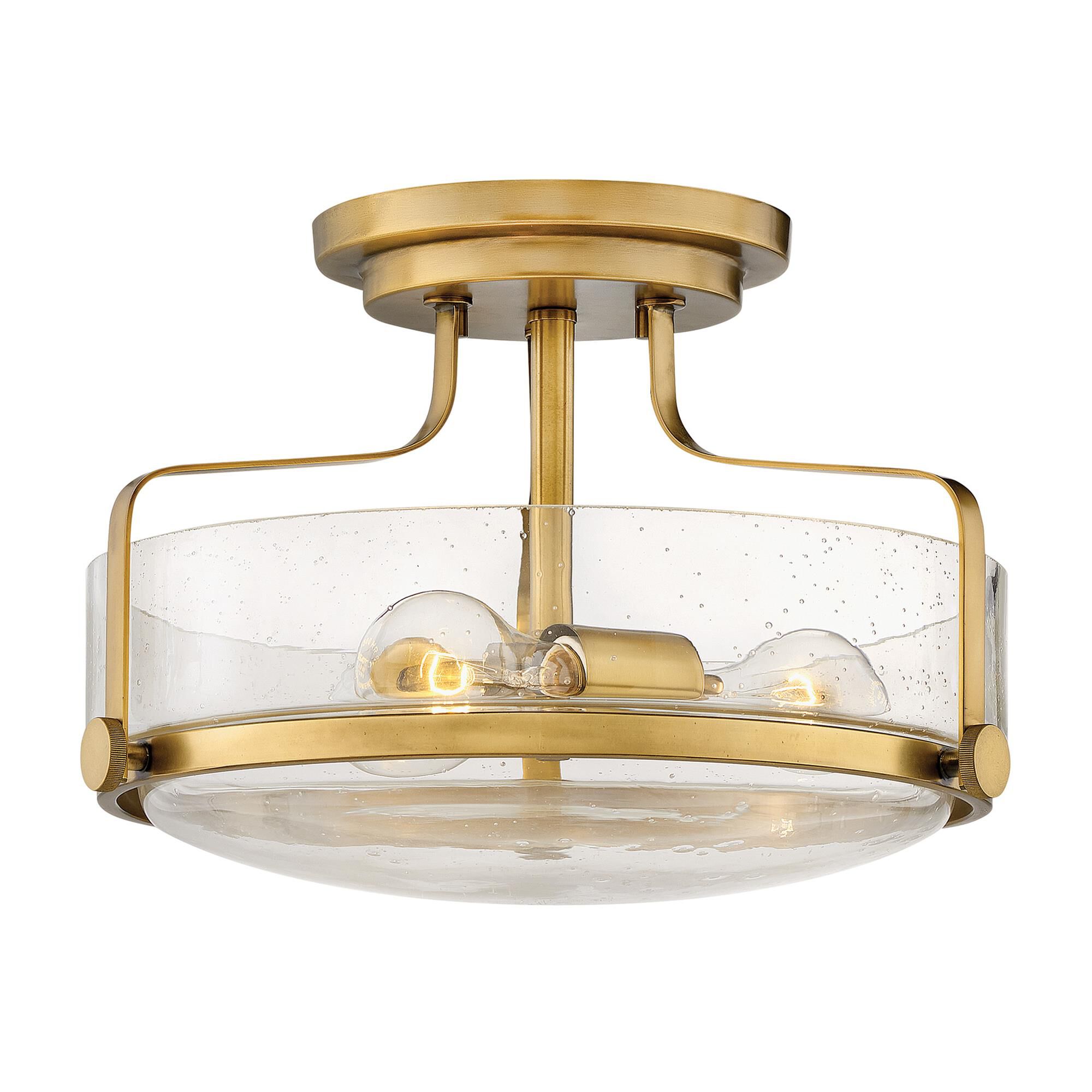 Photos - Chandelier / Lamp Hinkley Lighting Harper 14 Inch 3 Light Semi Flush Mount Harper - 3641HB - Transitional 3641HB 