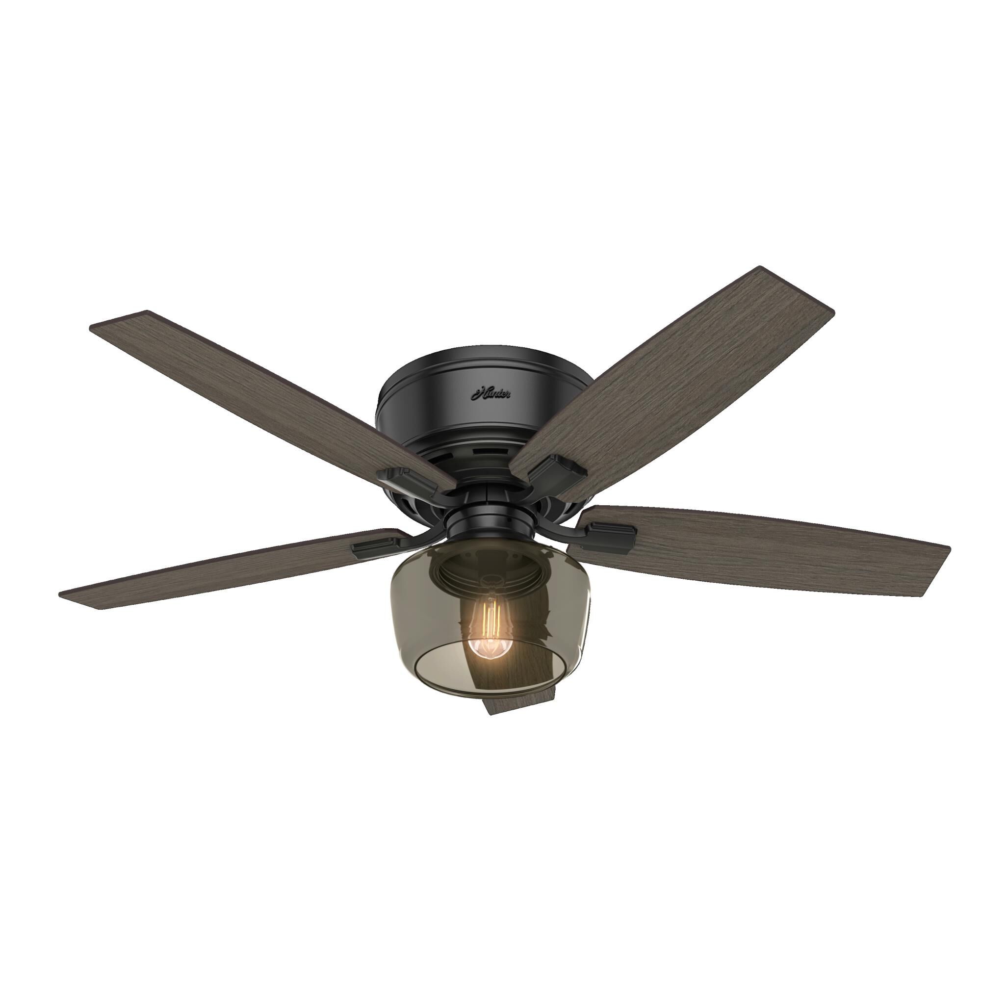 Photos - Fan Hunter Bennett 52 Inch Flush Mount with Light Kit Bennett - 53393 - Transitional 53393