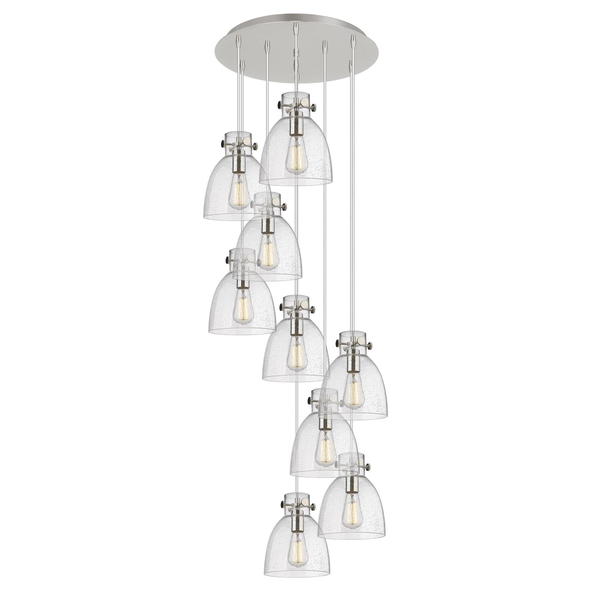Innovations Lighting Bruno Marashlian Newton Bell 22 Inch 9 Light Multi Light Pendant Newton Bell - 119-410-1PS-PN-G412-8SDY - Industrial