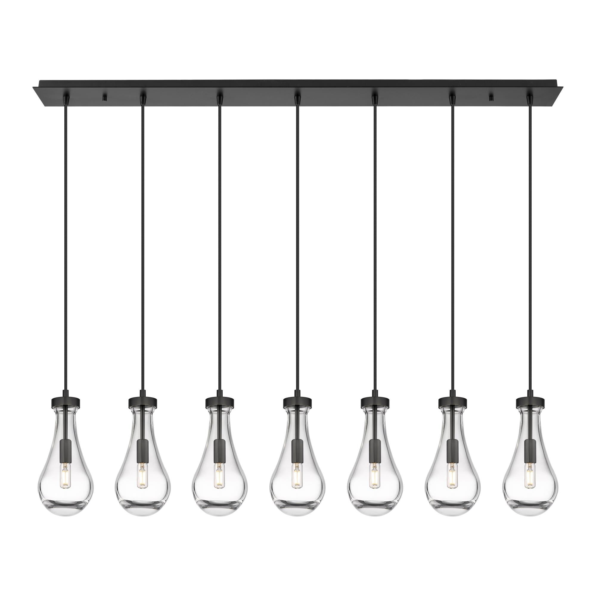 Innovations Lighting Bruno Marashlian Owego 48 Inch 7 Light Linear Suspension Light Owego - 127-451-1P-BK-G451-5CL - Modern Contemporary