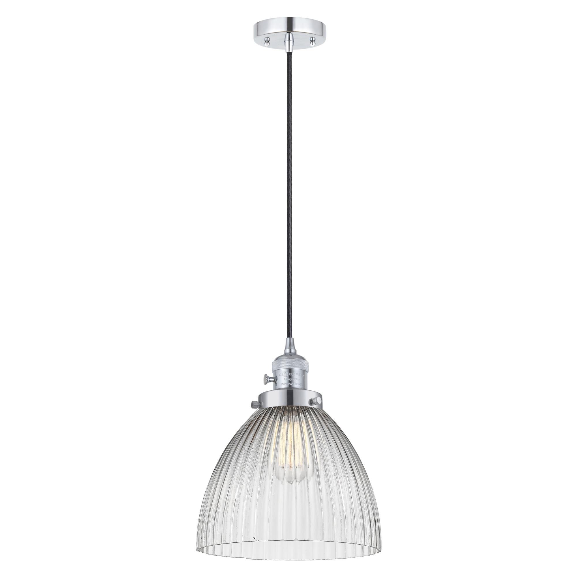 Innovations Lighting 201CSW-PC-G222 Franklin Restoration Seneca Falls 1 Light 9.5 inch Polished Chrome Mini Pendant Ceiling Light in Incandescent