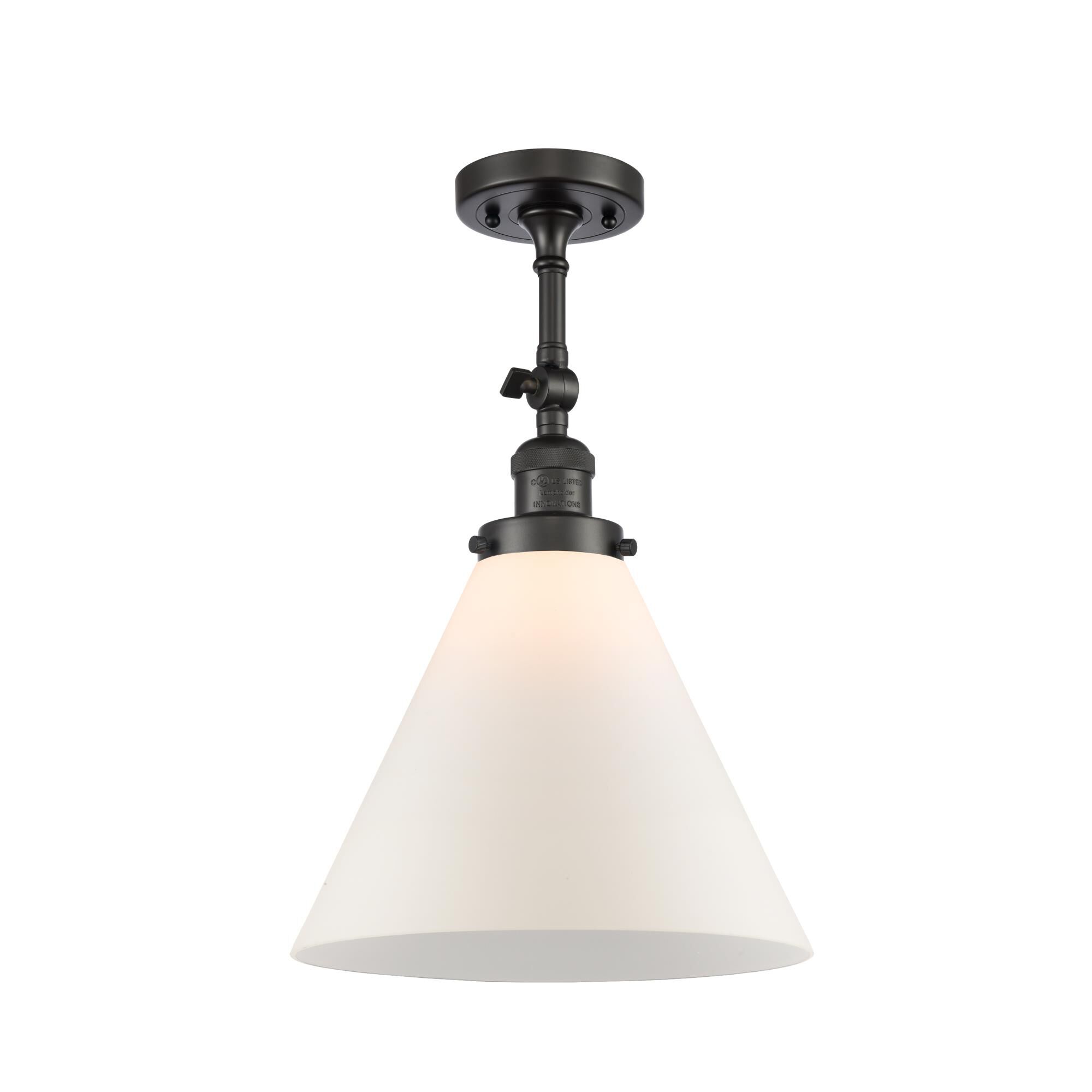 Innovations Lighting 201F-OB-G41-L Franklin Restoration X-Large Cone 1 Light 12 inch Oil Rubbed Bronze Semi-Flush Mount Ceiling Light in Matte White G