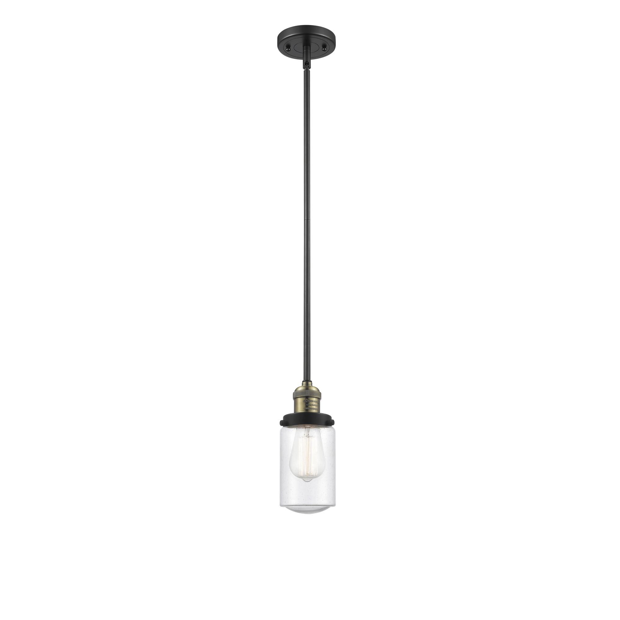 Innovations Lighting 201S-BAB-G314 Franklin Restoration Dover 1 Light 5 inch Black Antique Brass Mini Pendant Ceiling Light in Seedy Glass, Franklin R