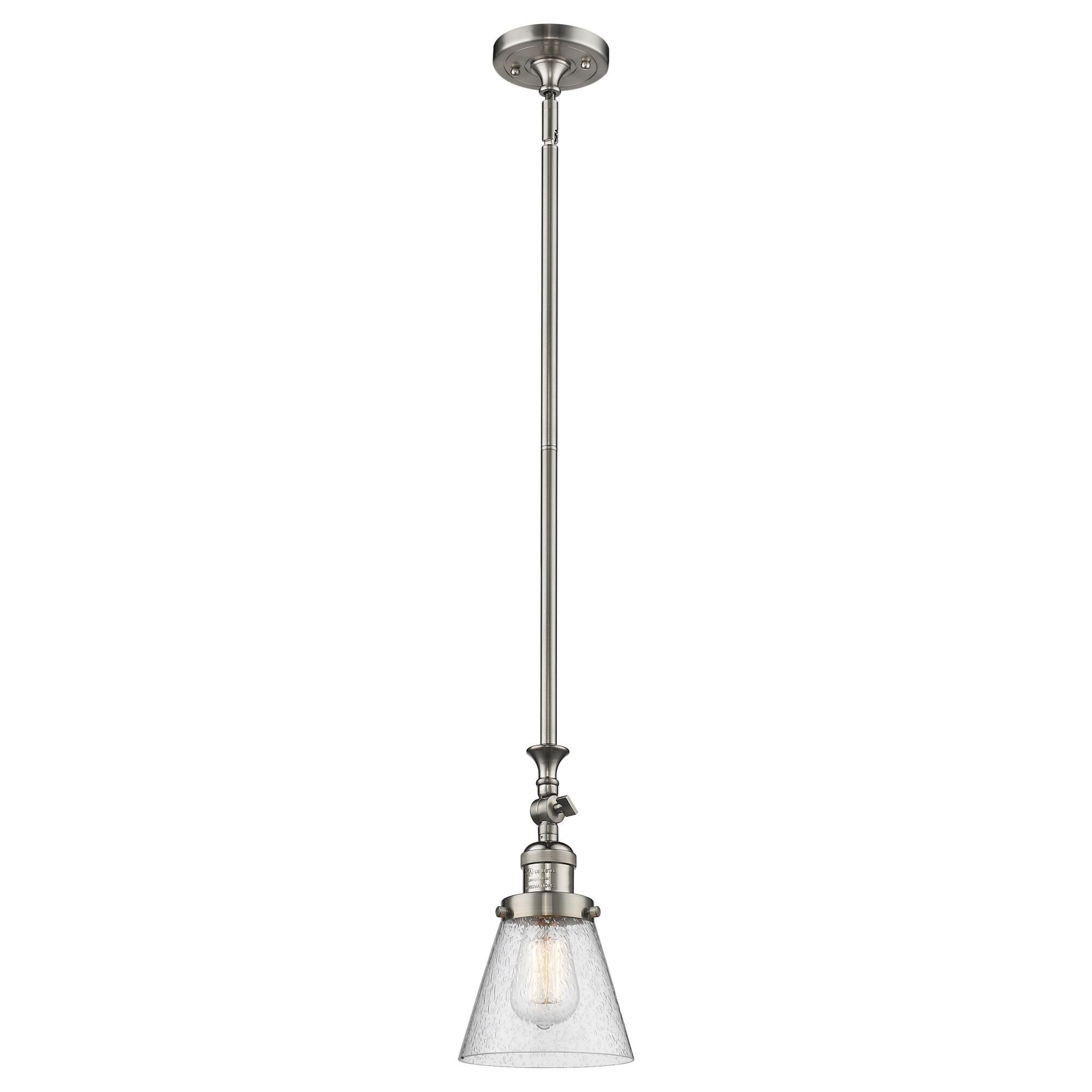 Innovations Lighting 206-SN-G64 Franklin Restoration Cone 1 Light 6 inch Brushed Satin Nickel Mini Pendant Ceiling Light in Incandescent, Seedy, Frank