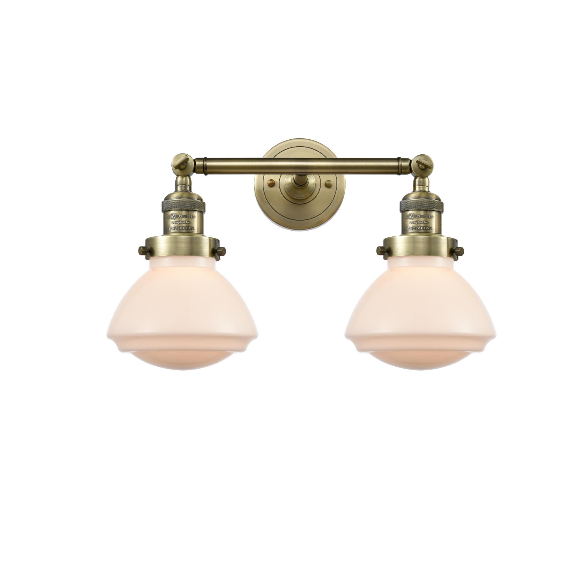 Innovations Lighting 208-SN-G324 Franklin Restoration Olean 2 Light 17 inch Brushed Satin Nickel Bath Vanity Light Wall Light in Seedy Glass, Franklin