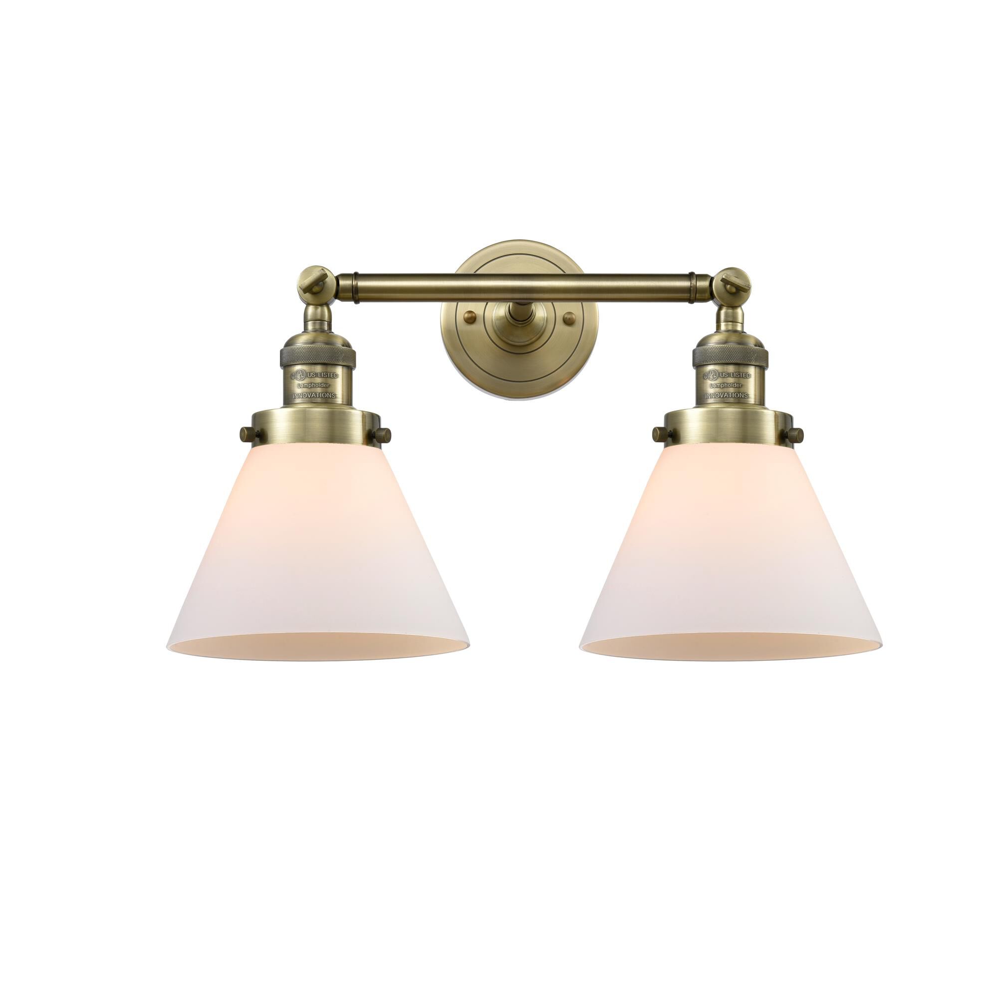 Innovations Lighting Bruno Marashlian Large Cone 18 Inch 2 Light Bath Vanity Light Large Cone - 208-AB-G41 - Restoration-Vintage