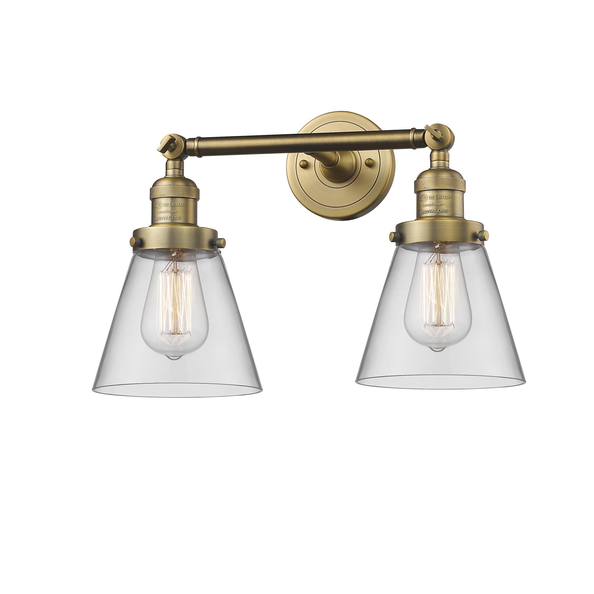 Photos - Chandelier / Lamp Innovations Lighting Bruno Marashlian Small Cone 16 Inch 2 Light Bath Vanity Light Small Cone - 208-BB-G62 - Restoration-Vin
