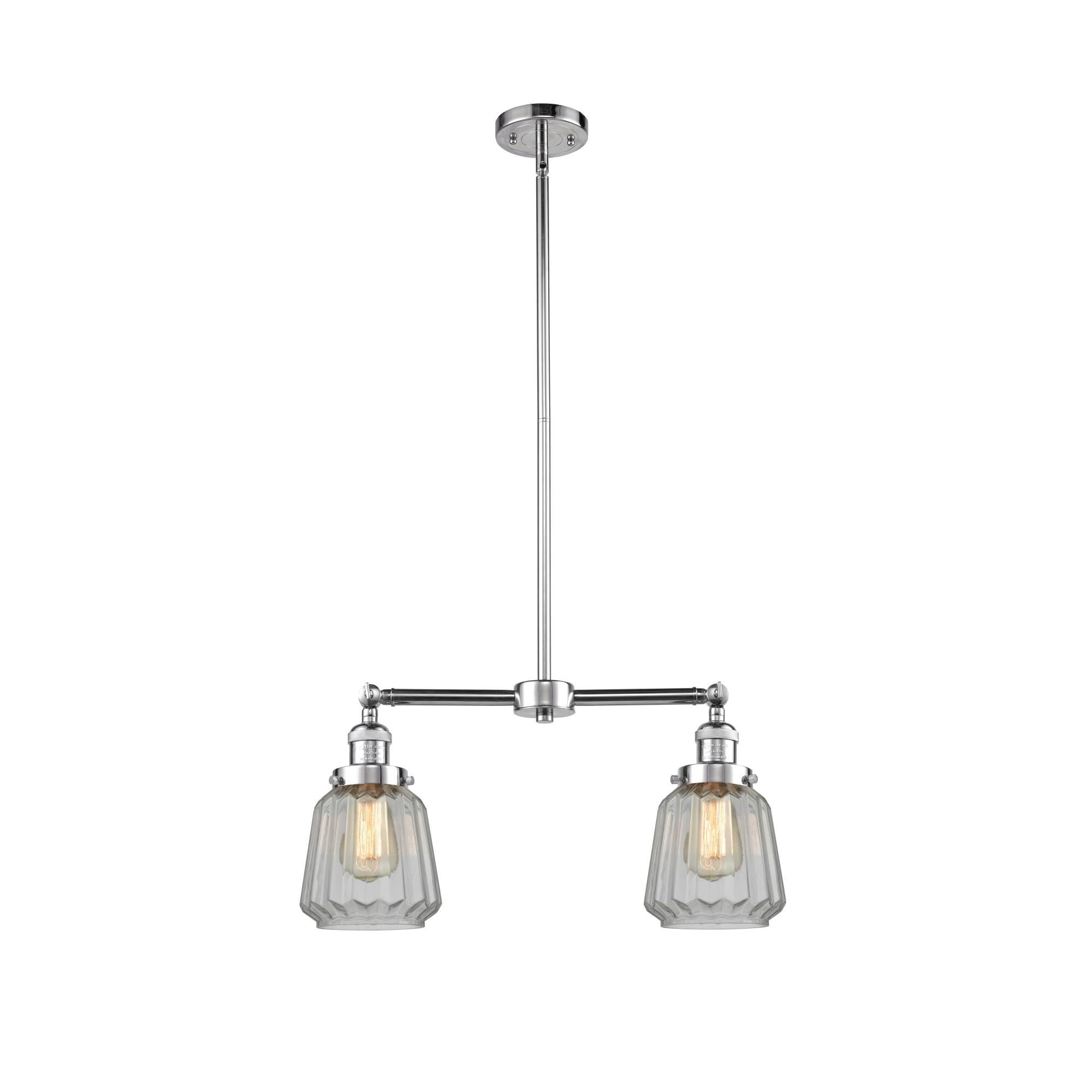 Innovations Lighting 209-PC-G142 Franklin Restoration Chatham 2 Light 21 inch Polished Chrome Chandelier Ceiling Light in Clear Glass, Franklin Restor