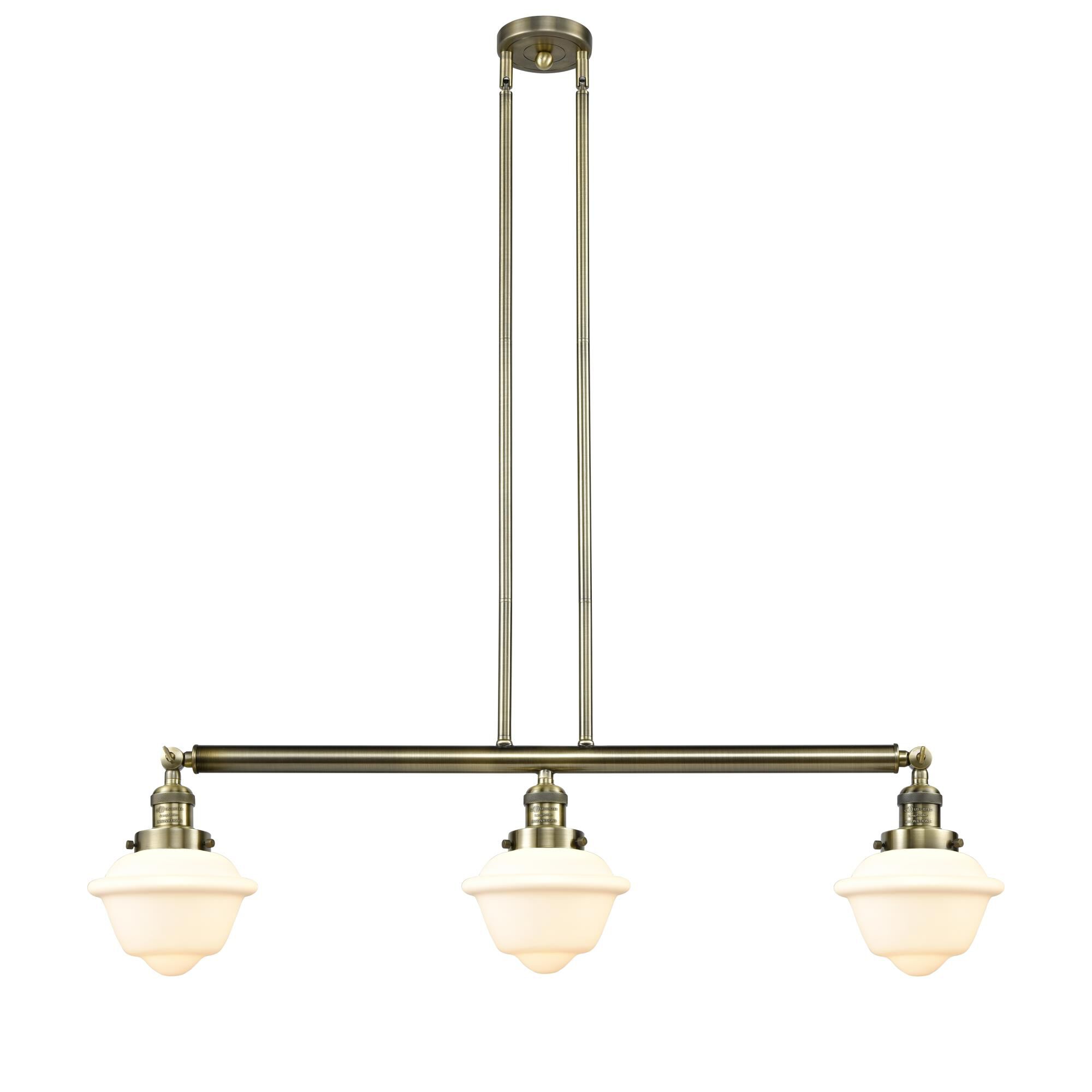Innovations Lighting 213-PC-G534 Franklin Restoration Small Oxford 3 Light 40 inch Polished Chrome Island Light Ceiling Light in Seedy Glass, Franklin