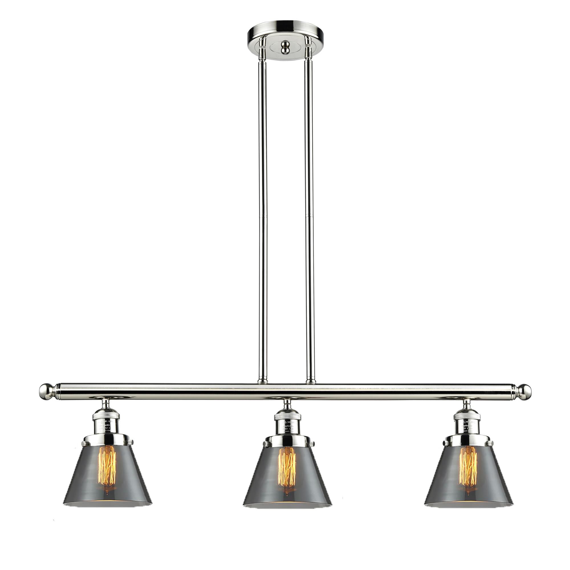 Innovations Lighting Bruno Marashlian Small Cone 36 Inch 3 Light Linear Suspension Light Small Cone - 213-PN-G63 - Restoration-Vintage