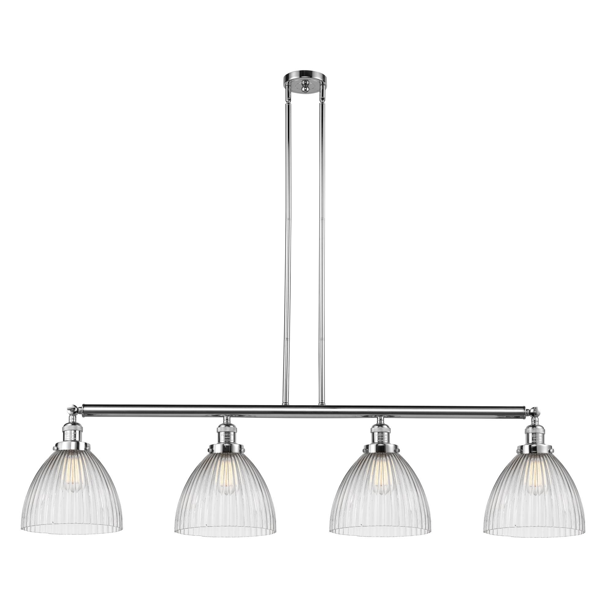 Innovations Lighting 214-PC-G222 Franklin Restoration Seneca Falls 4 Light 51 inch Polished Chrome Island Light Ceiling Light, Franklin Restoration