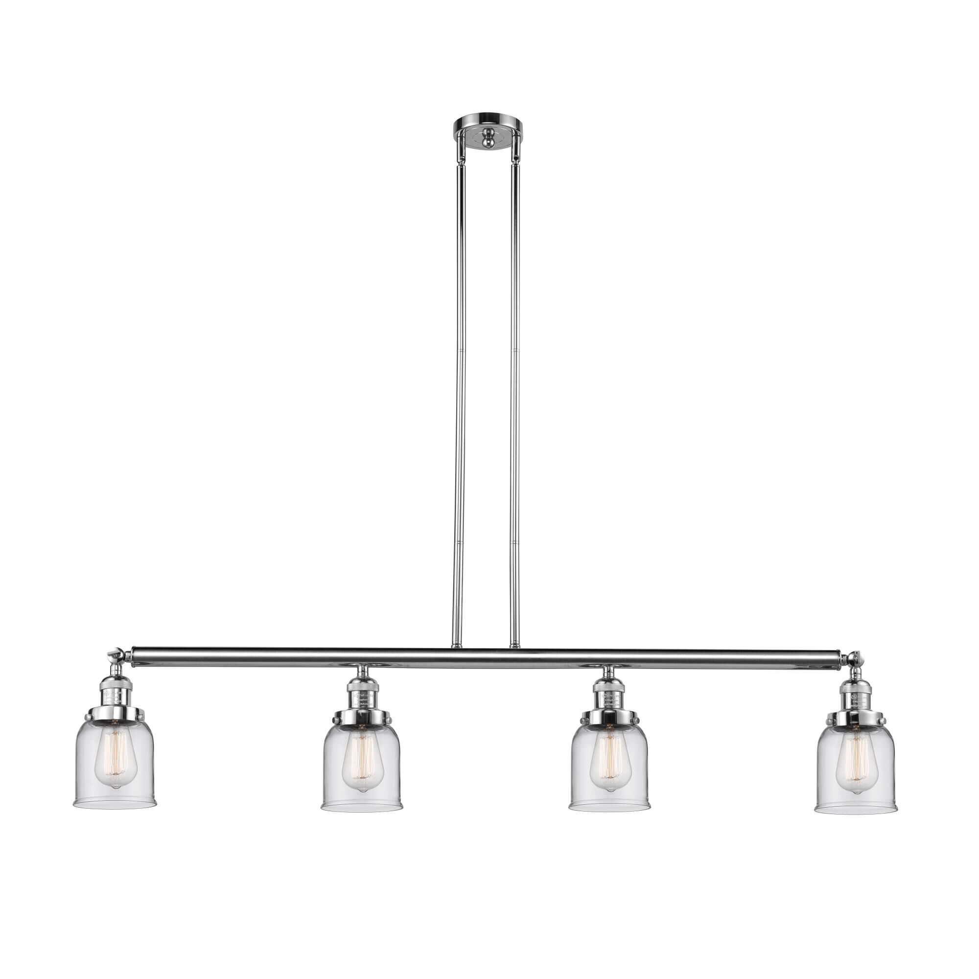 Innovations Lighting 214-PC-G52 Franklin Restoration Small Bell 4 Light 49.63 inch Polished Chrome Island Light Ceiling Light in Clear Glass, Franklin