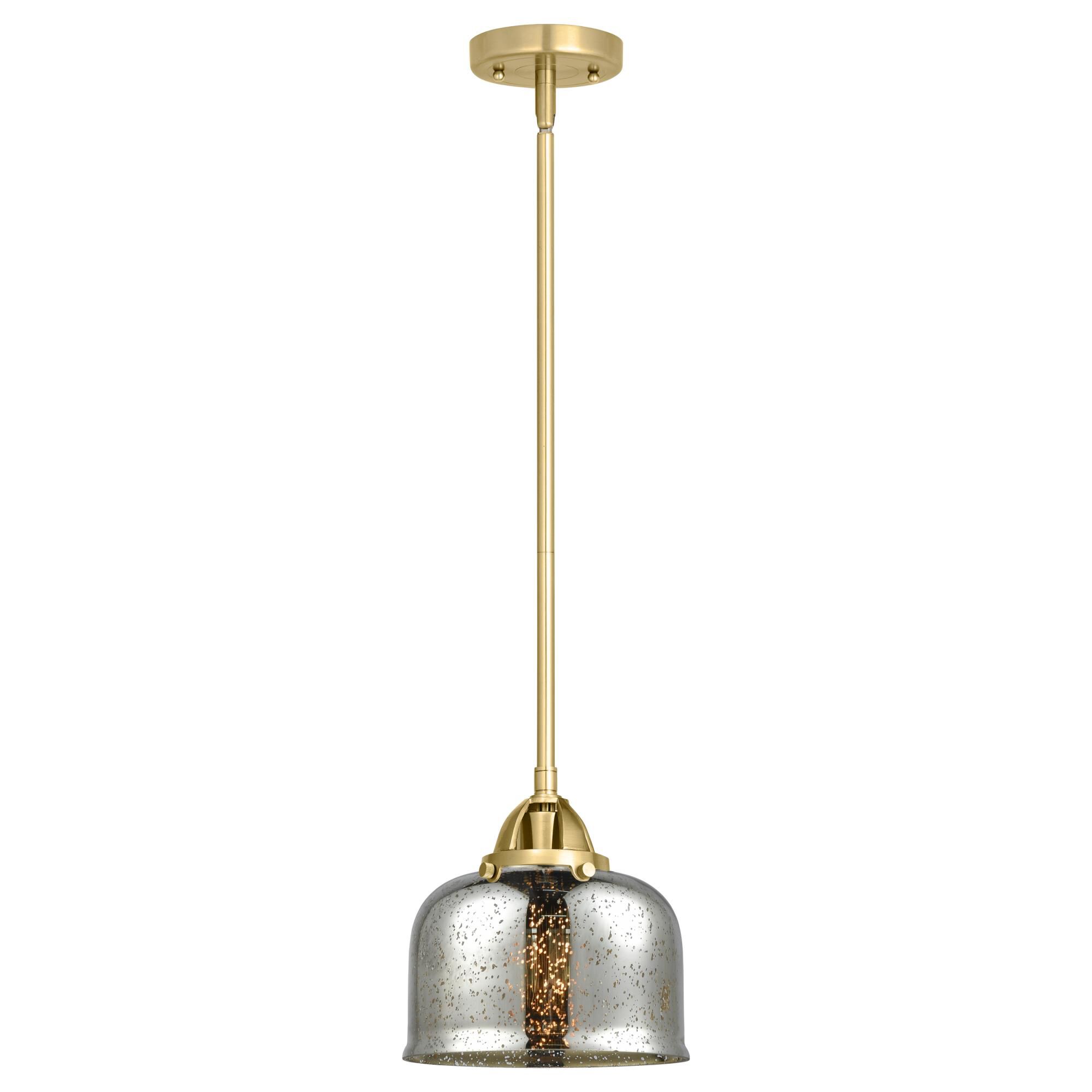 Innovations Lighting 288-1S-SG-G78 Nouveau 2 Bell 1 Light 8 inch Satin Gold Mini Pendant Ceiling Light in Incandescent, Silver Plated Mercury