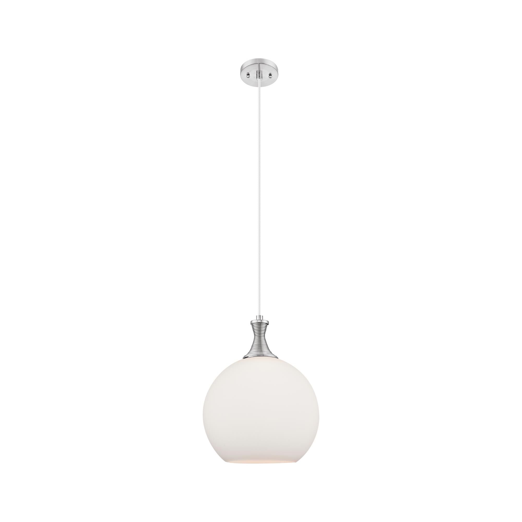 Innovations Lighting 415-1P-SN-G121-12 Astor 1 Light 12 inch Satin Nickel Mini Pendant Ceiling Light in Matte White Glass
