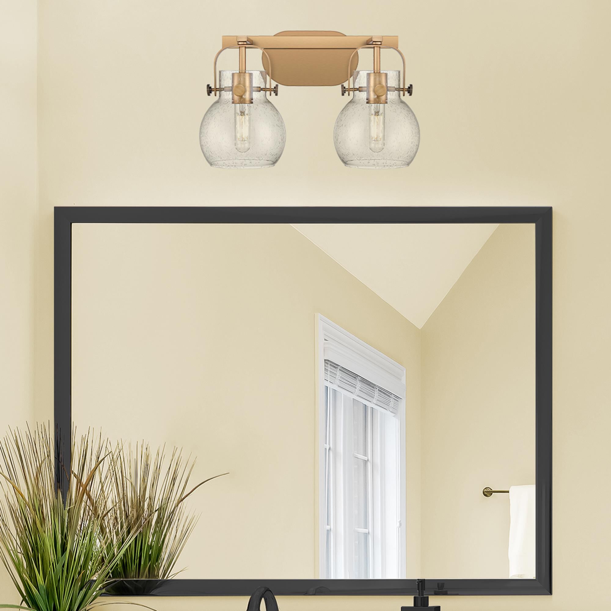 Innovations Lighting Bruno Marashlian Pilaster II Sphere 17 Inch Bath Vanity Light Pilaster II Sphere - 423-2W-BB-G410-6SDY - Industrial
