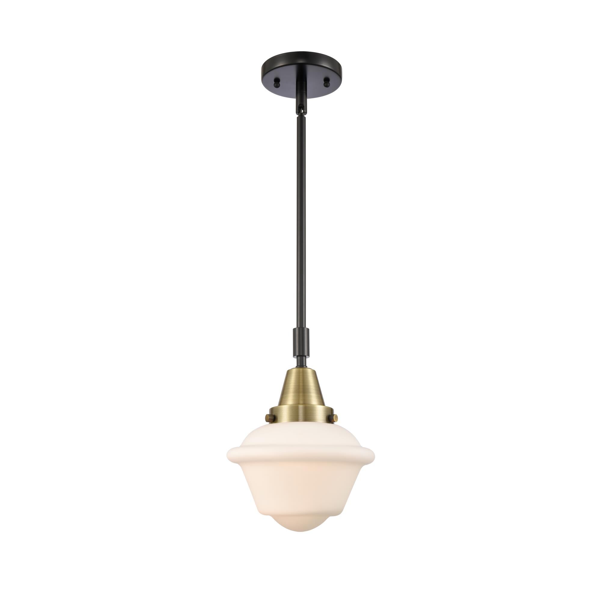 Innovations Lighting 447-1S-BAB-G531 Franklin Restoration Small Oxford 1 Light 7.5 inch Black Antique Brass Mini Pendant Ceiling Light in Matte White