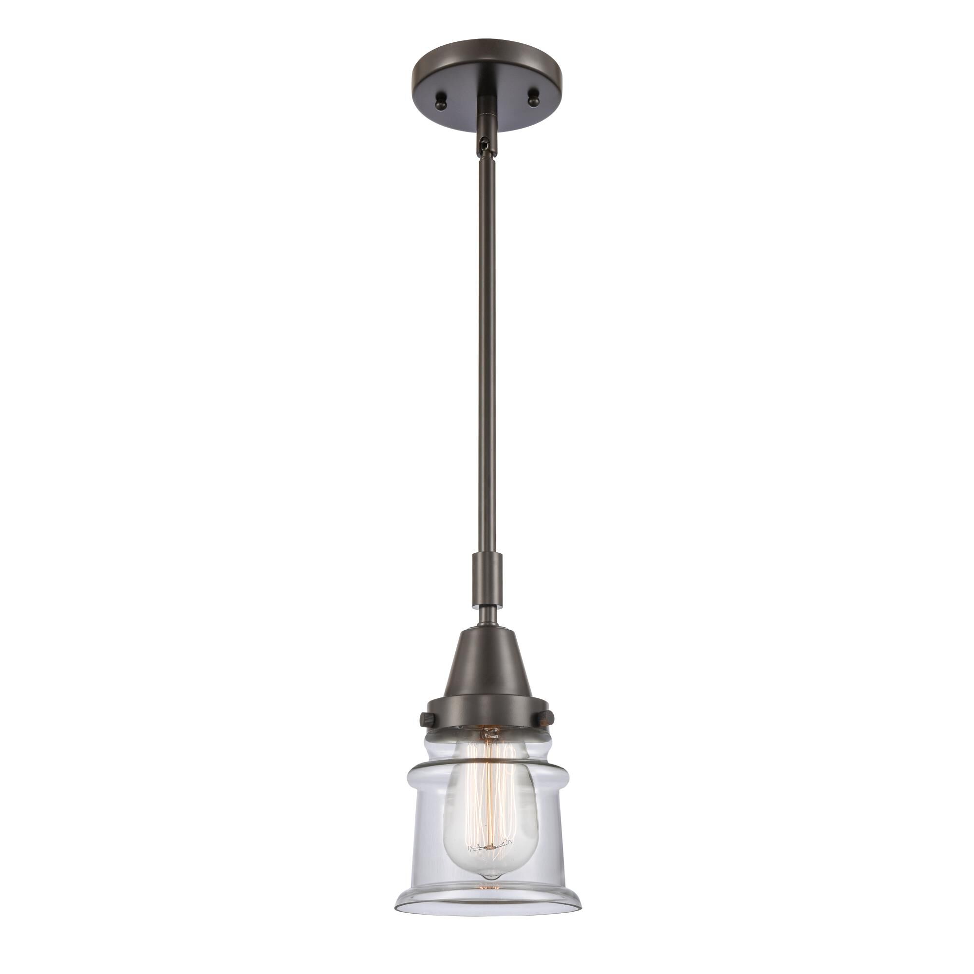 Innovations Lighting 447-1S-OB-G182S Franklin Restoration Small Canton 1 Light 7 inch Oil Rubbed Bronze Mini Pendant Ceiling Light in Clear Glass