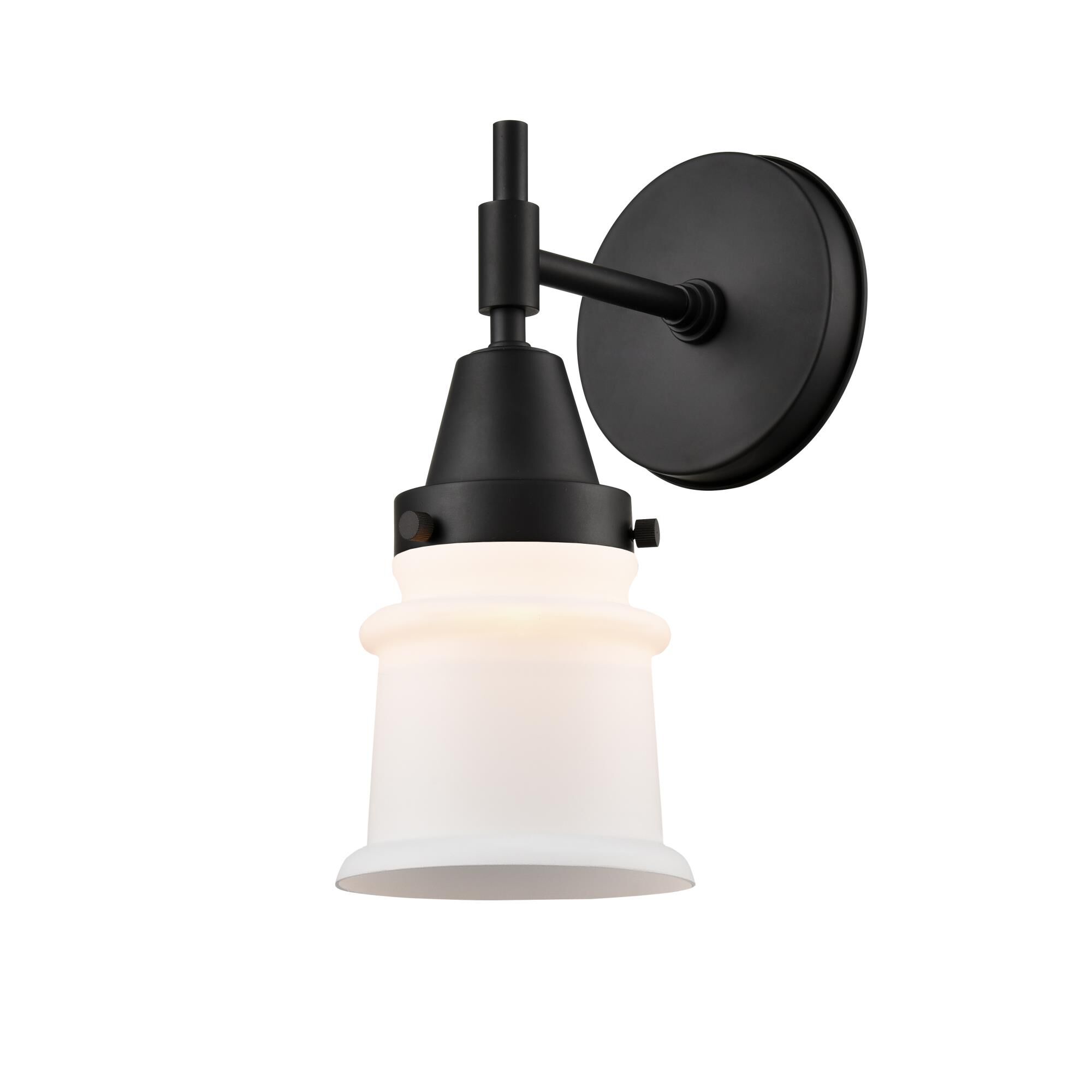 Innovations Lighting 447-1W-BK-G181S Caden 1 Light 5 inch Matte Black Sconce Wall Light in Matte White Glass