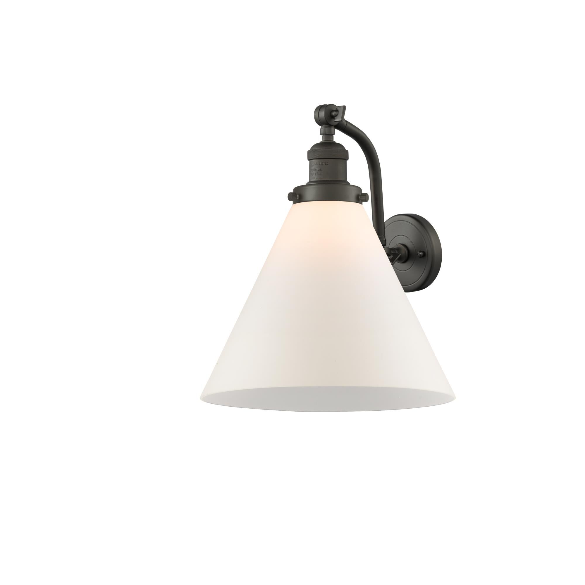 Innovations Lighting 515-1W-BB-G44-L Franklin Restoration X-Large Cone 1 Light 12 inch Brushed Brass Sconce Wall Light in Seedy Glass, Franklin Restor
