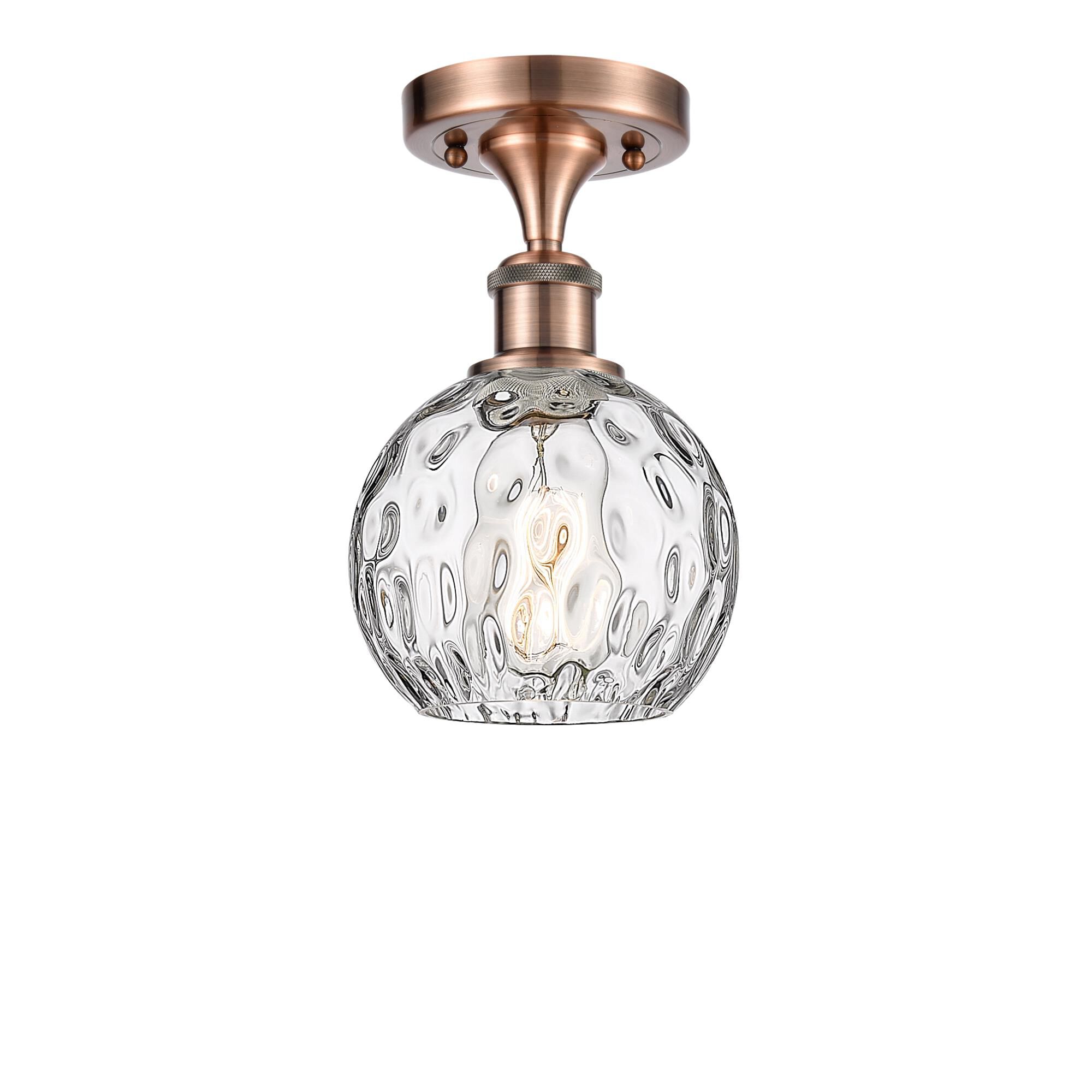 Innovations Lighting Bruno Marashlian Athens Water Glass 6 Inch 1 Light Semi Flush Mount Athens Water Glass - 516-1C-BAB-G1215-6 - Modern Contemporary