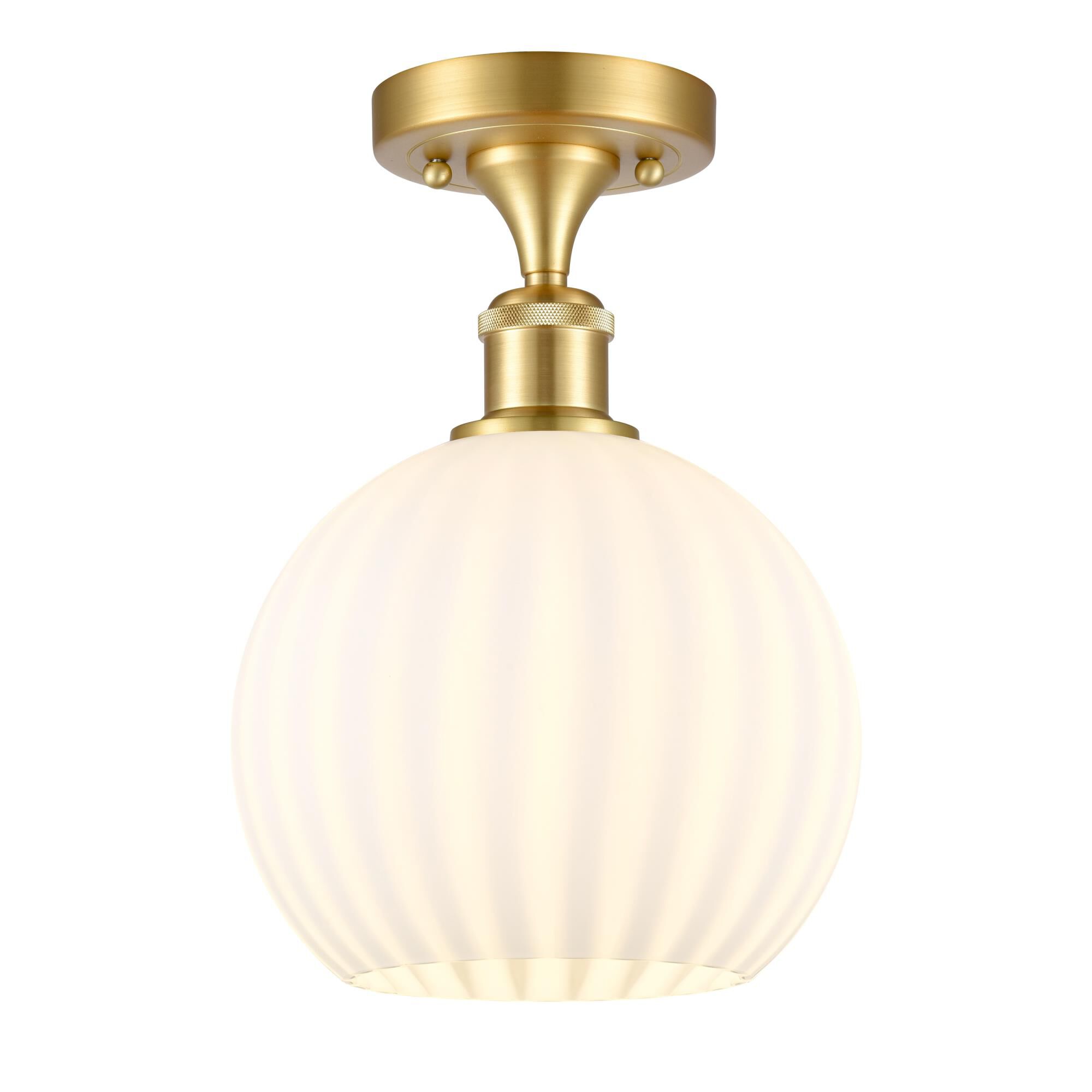 Innovations Lighting Bruno Marashlian White Venetian 8 Inch Semi Flush Mount White Venetian - 516-1C-SG-G1217-8WV - Transitional