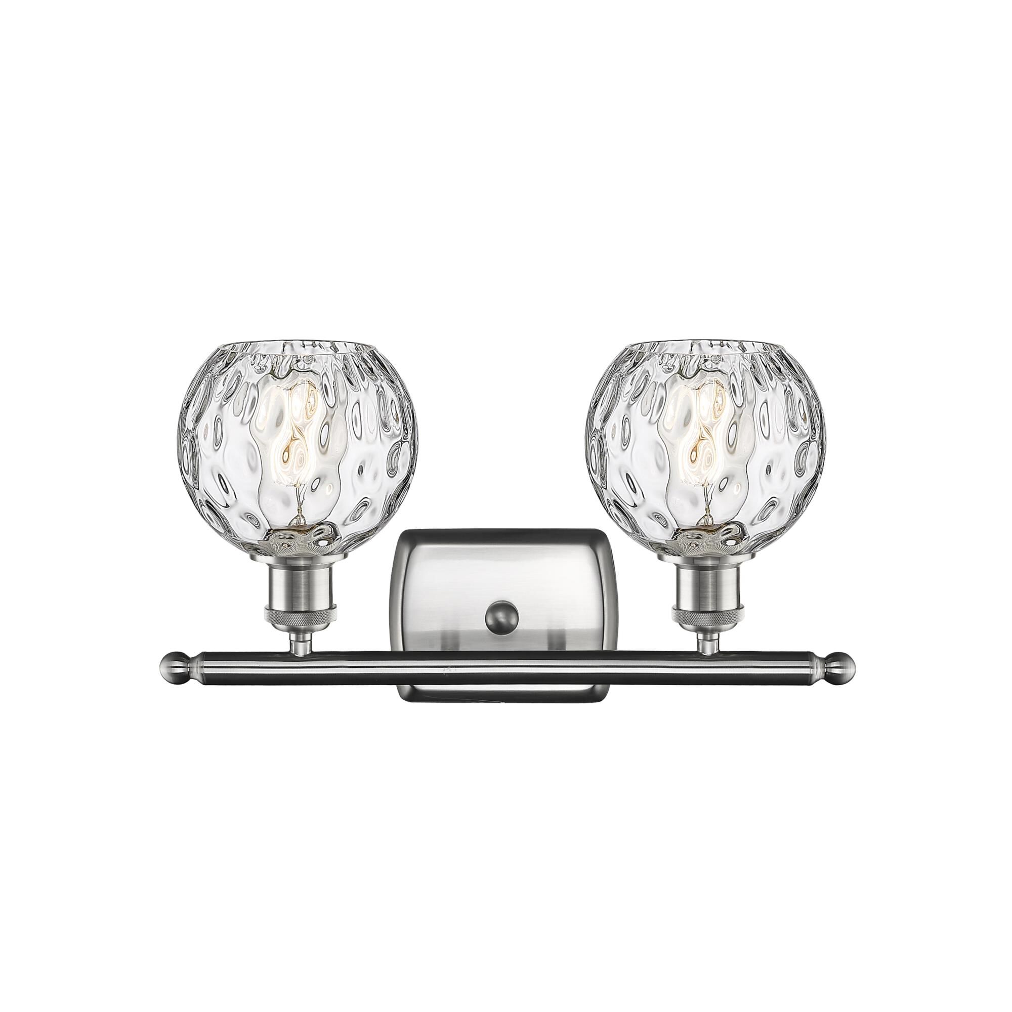 Innovations Lighting Bruno Marashlian Athens Water Glass 16 Inch 2 Light Bath Vanity Light Athens Water Glass - 516-2W-SN-G1215-6 - Modern Contemporary
