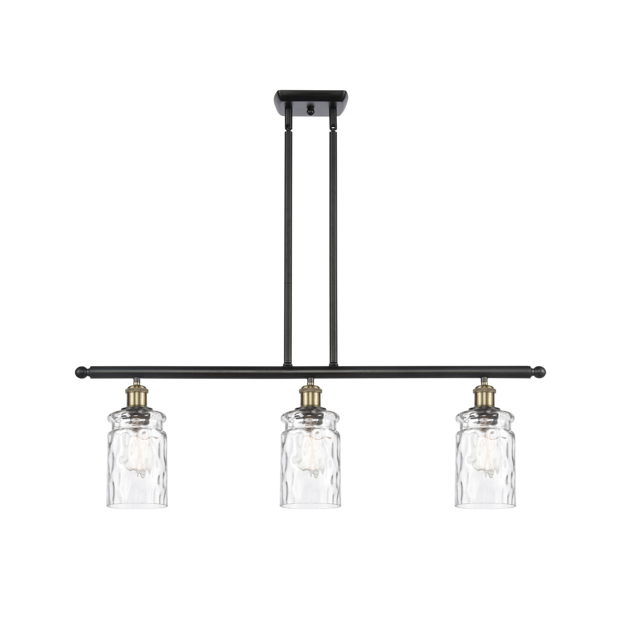 Innovations Lighting 516-3I-BAB-G352 Ballston Candor 3 Light 36 inch Black Antique Brass Island Light Ceiling Light in Clear Waterglass, Ballston