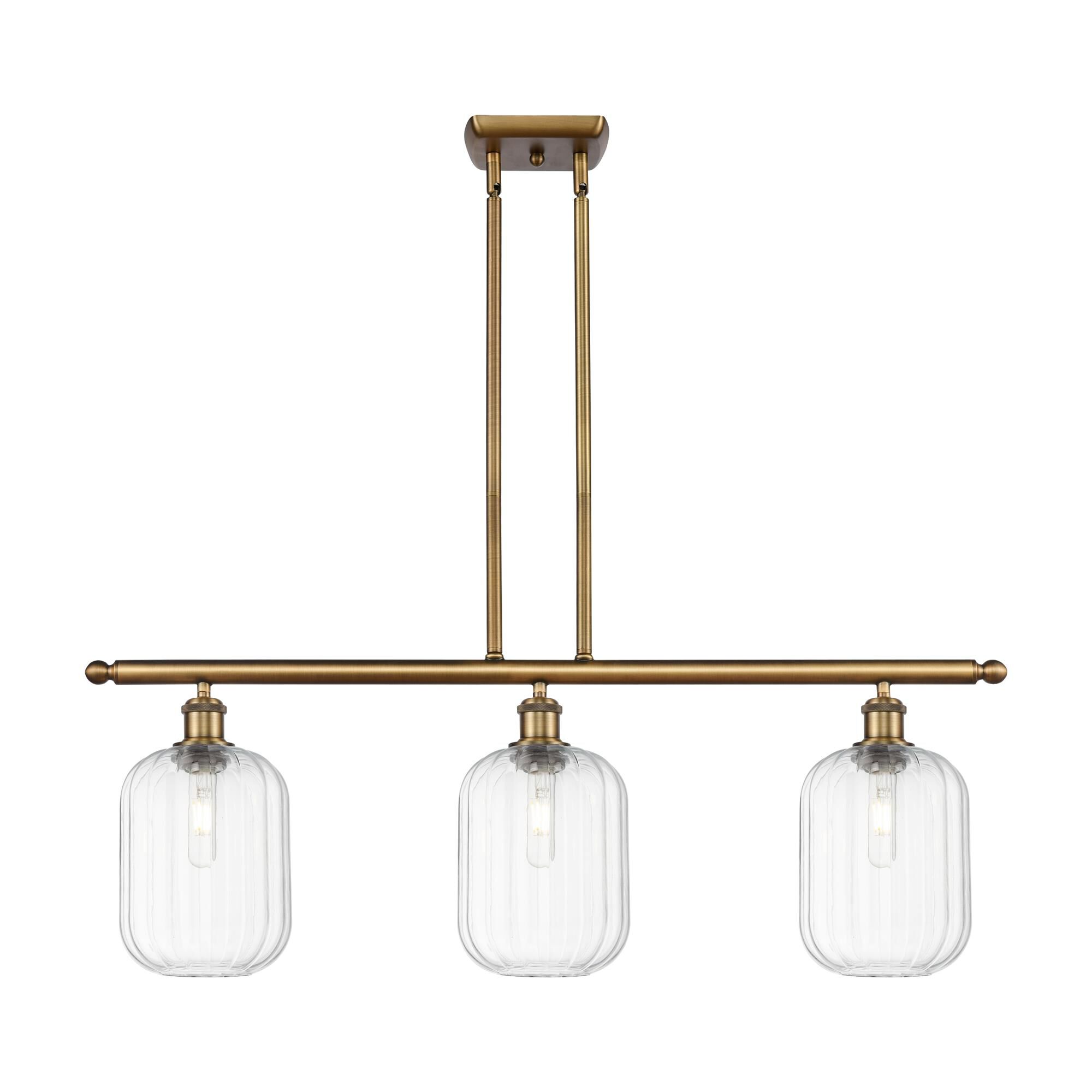 Innovations Lighting 516-3I-BB-G460-7CL Ballston Preston Island Light Ceiling Light in Brushed Brass, Clear Glass