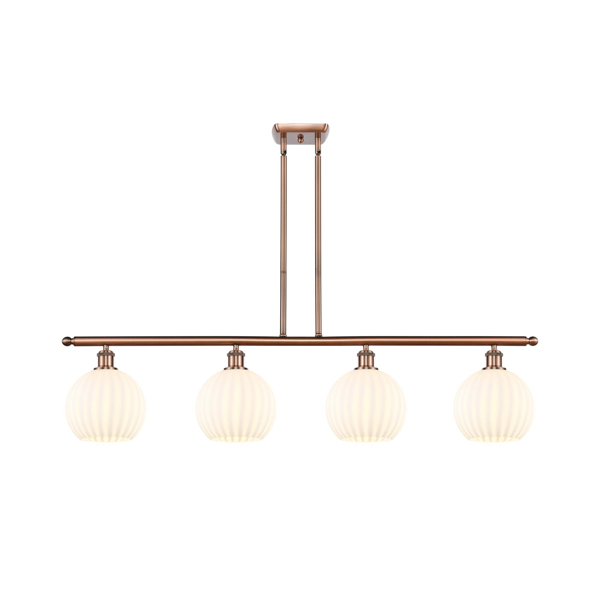 Innovations Lighting Bruno Marashlian White Venetian 48 Inch Linear Suspension Light White Venetian - 516-4I-AC-G1217-8WV - Modern Contemporary