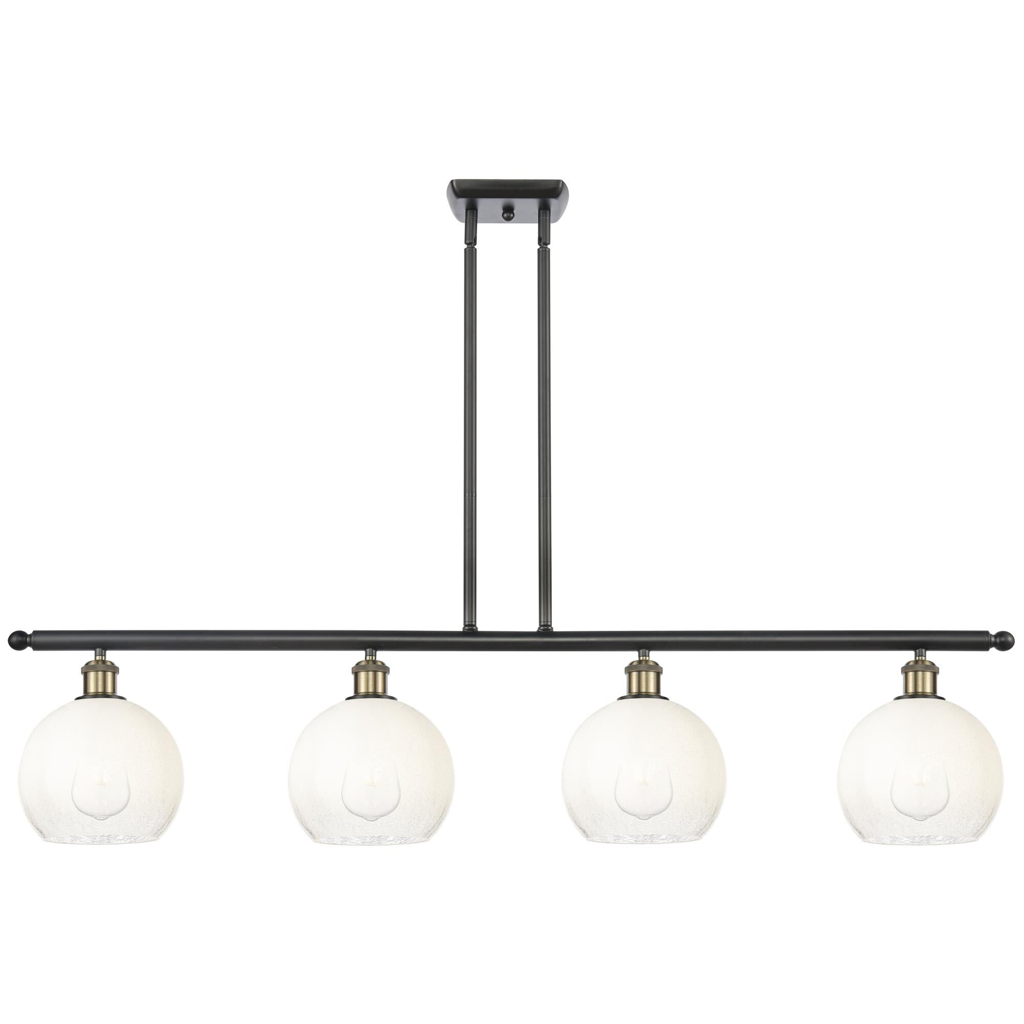 Innovations Lighting 516-4I-BAB-G483-8OP Ballston Brookhaven Globe Island Light Ceiling Light in Black Antique Brass, Opal Glass