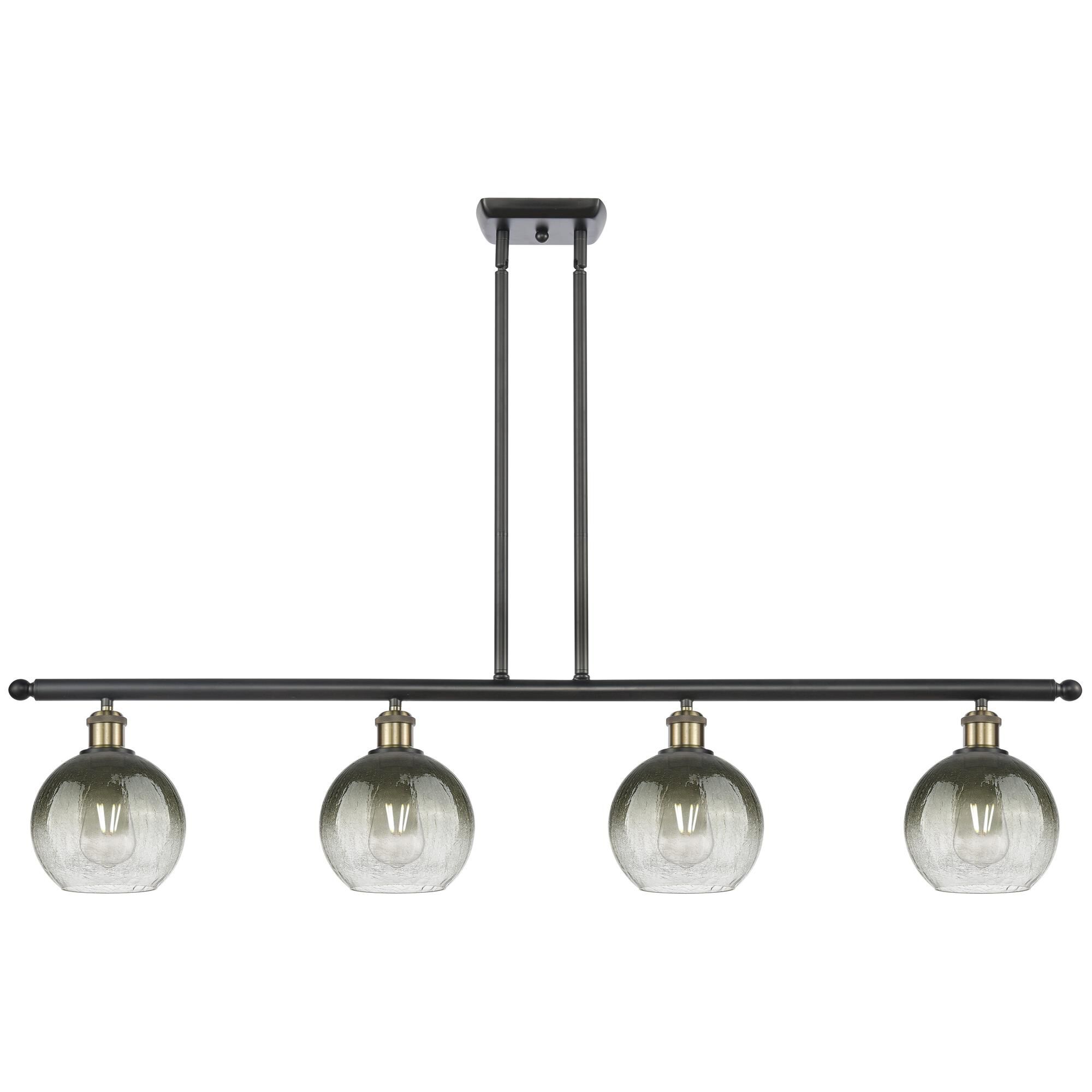 Innovations Lighting 516-4I-BAB-G483-8SL Ballston Brookhaven Globe Island Light Ceiling Light in Black Antique Brass, Slate Glass
