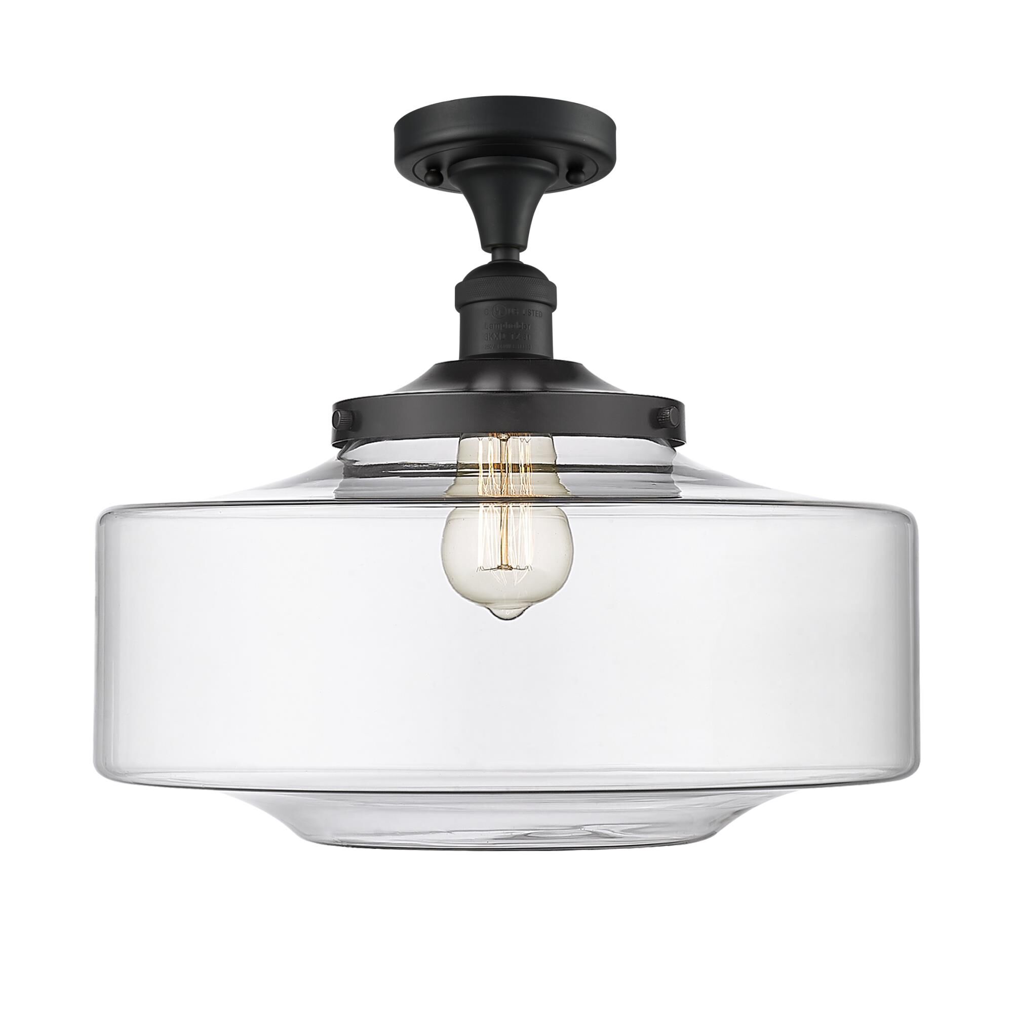 Innovations Lighting Bruno Marashlian Bridgeton 11 Inch 1 Light Semi Flush Mount Bridgeton - 517-1CH-BK-G694-16 - Transitional