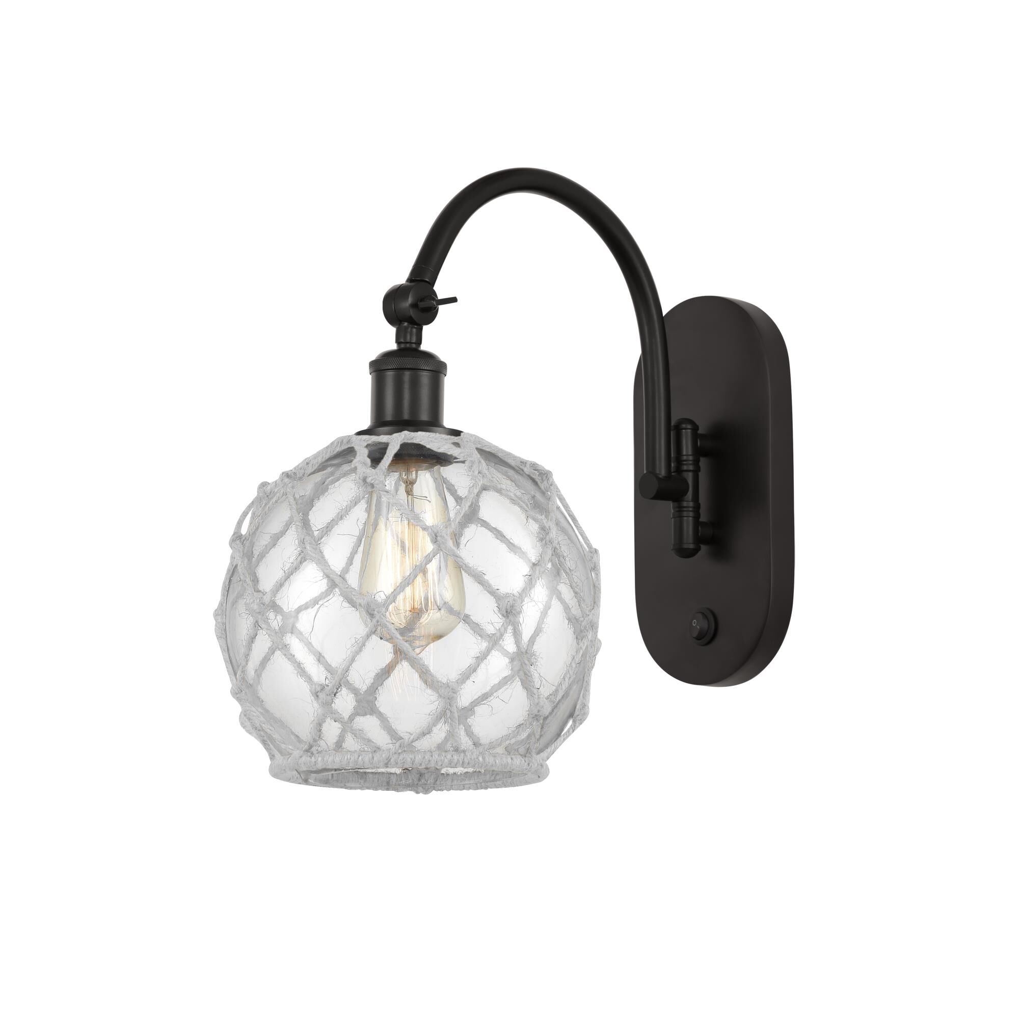 Innovations Lighting Bruno Marashlian Farmhouse Rope Wall Sconce Farmhouse Rope - 518-1W-OB-G122-8RW-LED - Farmhouse
