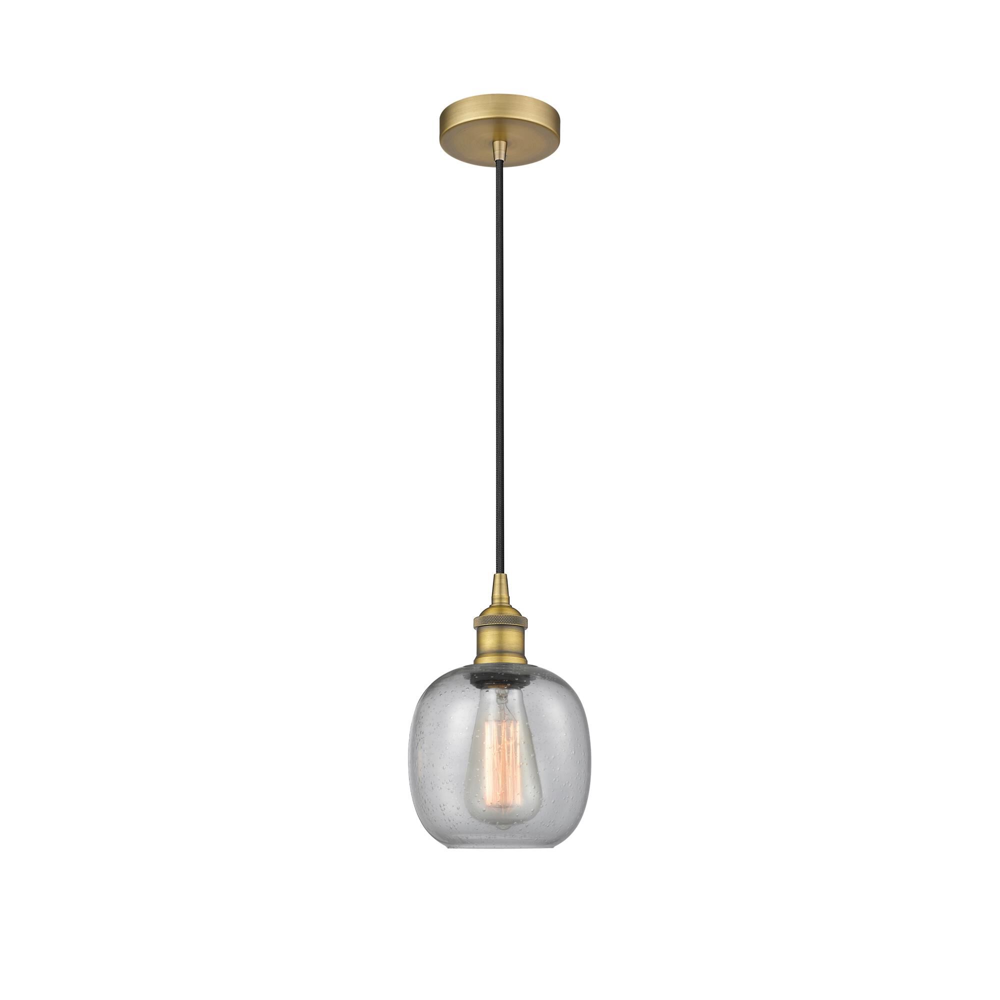 Innovations Lighting 616-1P-BB-G104 Edison Belfast 1 Light 6 inch Brushed Brass Mini Pendant Ceiling Light