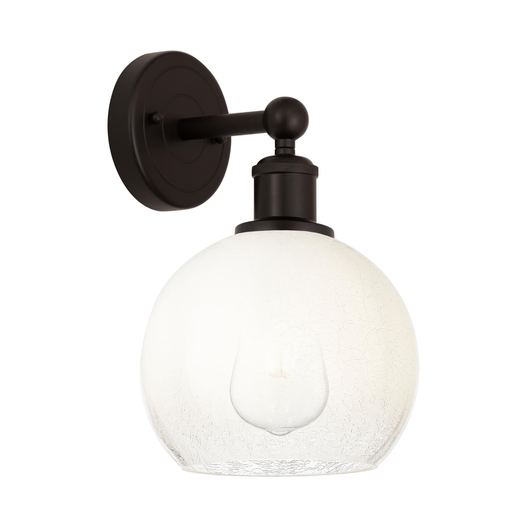 Innovations Lighting 616-1W-OB-G483-8OP Edison Brookhaven Globe Armed Sconce Wall Light in Oil Rubbed Bronze, Opal Glass