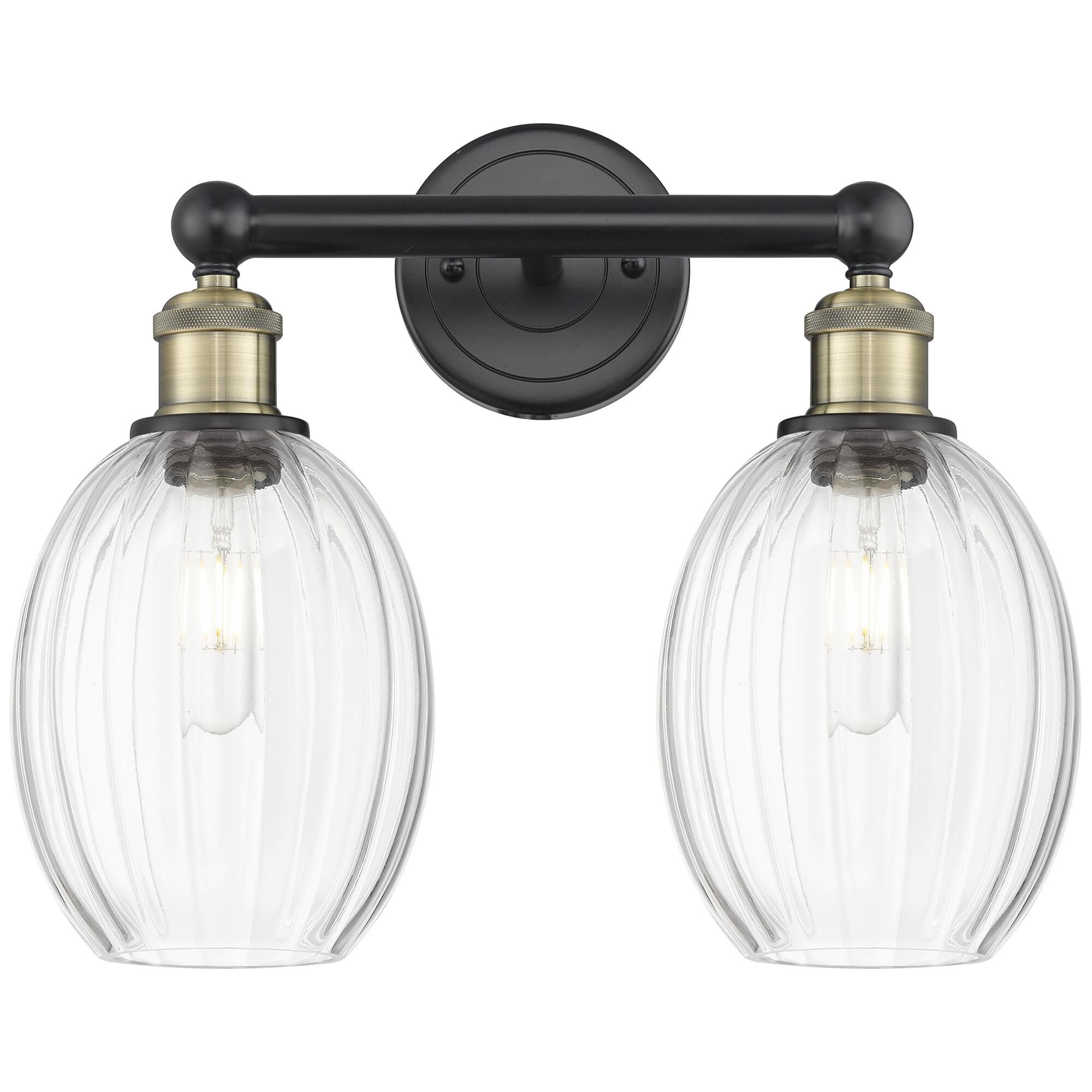 Innovations Lighting 616-2W-BAB-G459-6CL Edison Preston 2 Light 15.25 inch Black Antique Brass Bath Vanity Light Wall Light in Clear