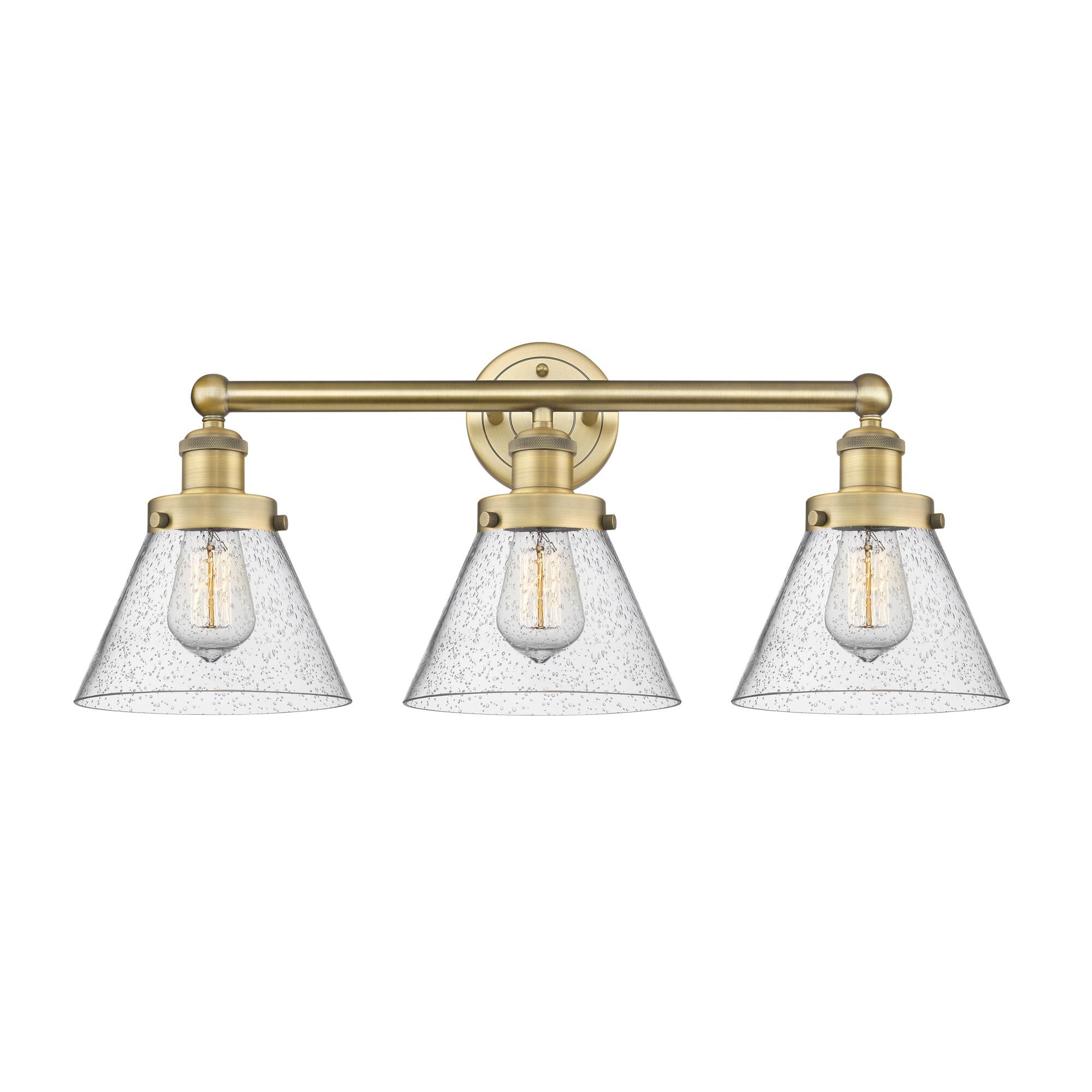 Innovations Lighting Bruno Marashlian Cone 25 Inch 3 Light Bath Vanity Light Cone - 616-3W-BB-G44 - Industrial