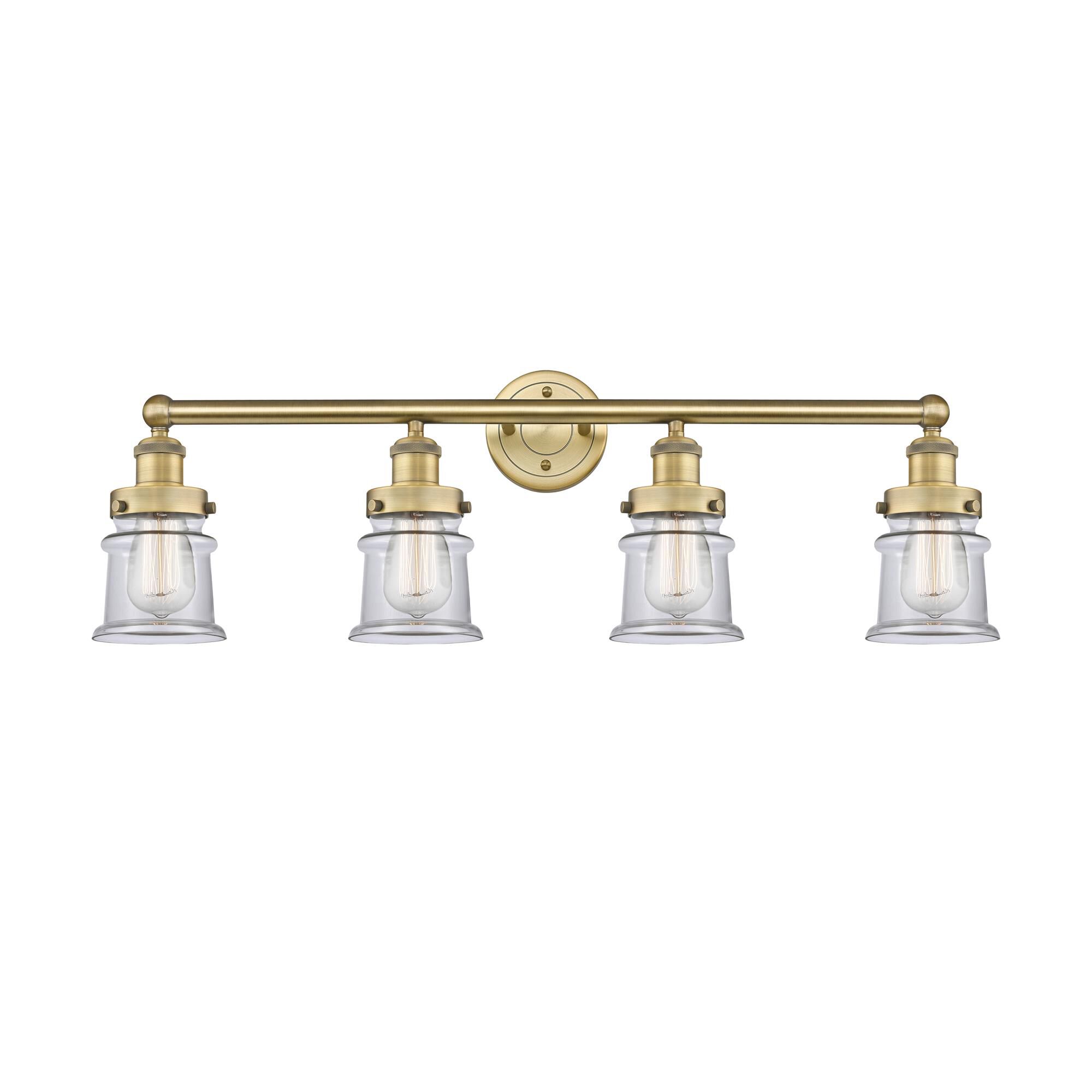 Innovations Lighting 616-4W-BB-G182S Canton 4 Light 32.25 inch Brushed Brass Bath Vanity Light Wall Light in Clear