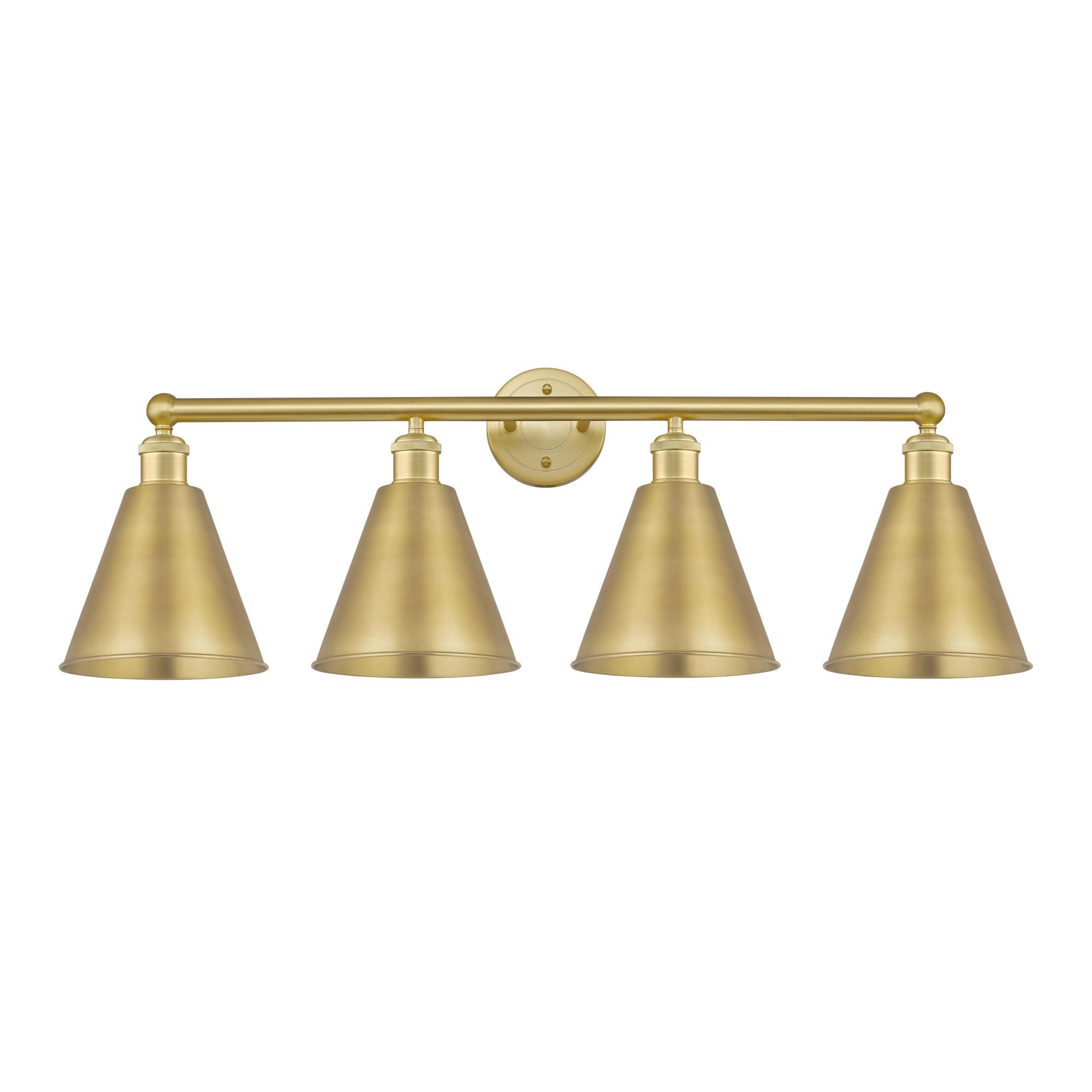 Innovations Lighting Ballston Cone 35 Inch 4 Light Bath Vanity Light Ballston Cone - 616-4W-SG-MBC-8-SG - Industrial
