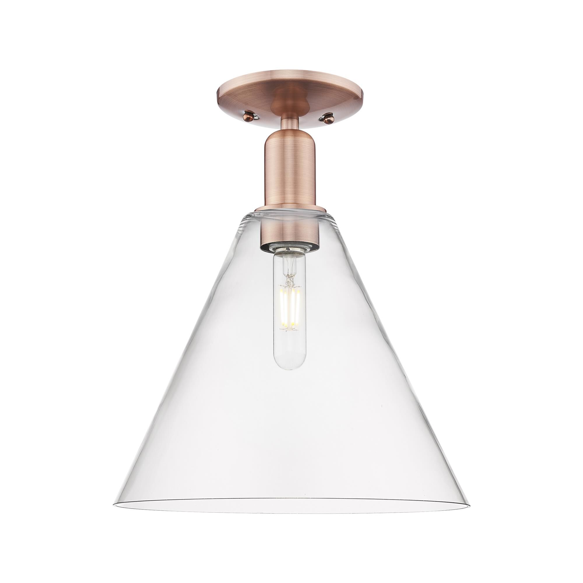 Innovations Lighting Bruno Marashlian Berkshire Glass 12 Inch Semi Flush Mount Berkshire Glass - 716-1C-AC-GBC-122 - Transitional