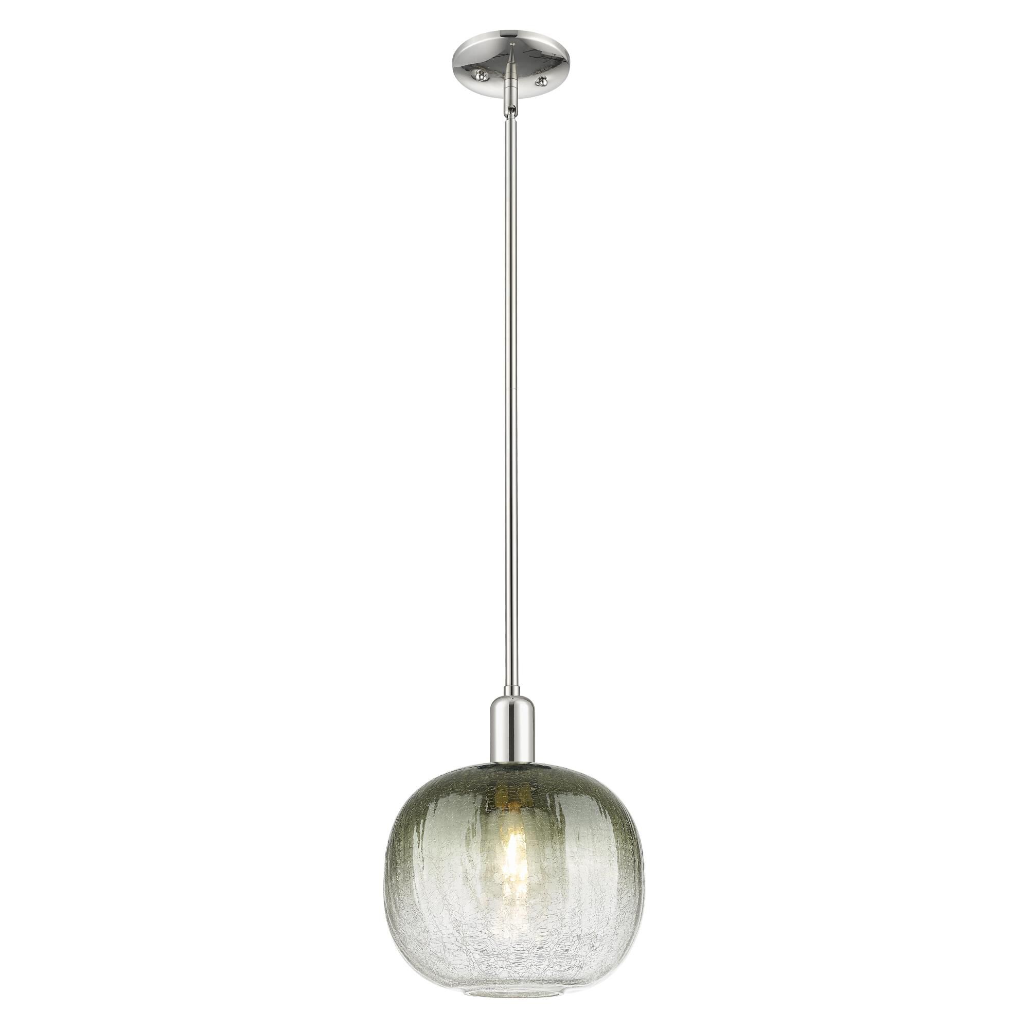 Innovations Lighting 716-1S-PN-G481-10SL Downtown Urban Brookhaven Sphere 1 Light 10 inch Polished Nickel Mini Pendant Ceiling Light in Slate Glass