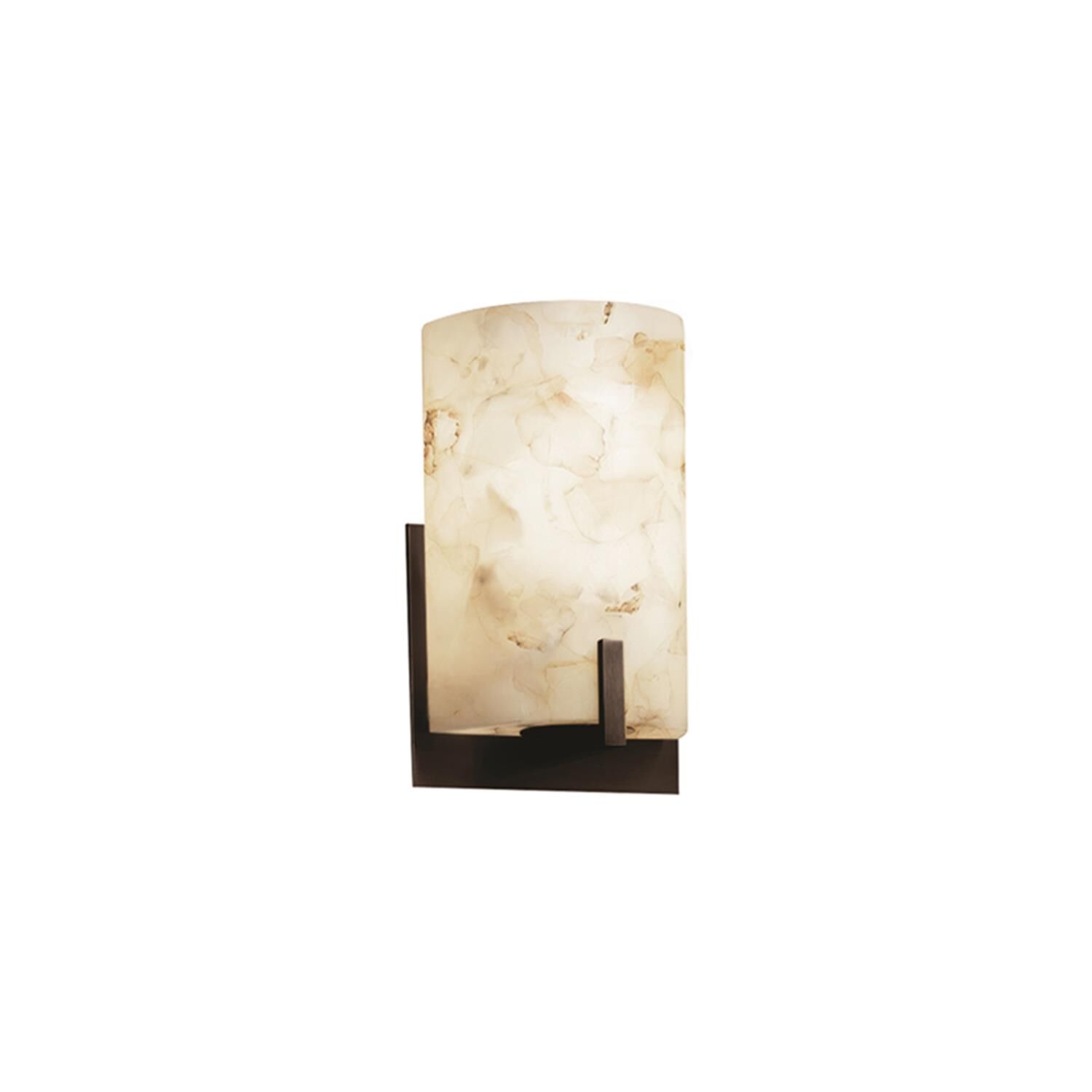 Justice Design Group Alabaster Rocks! 9 Inch Wall Sconce Alabaster Rocks! - ALR-5531-MBLK-LED1-700 - Transitional