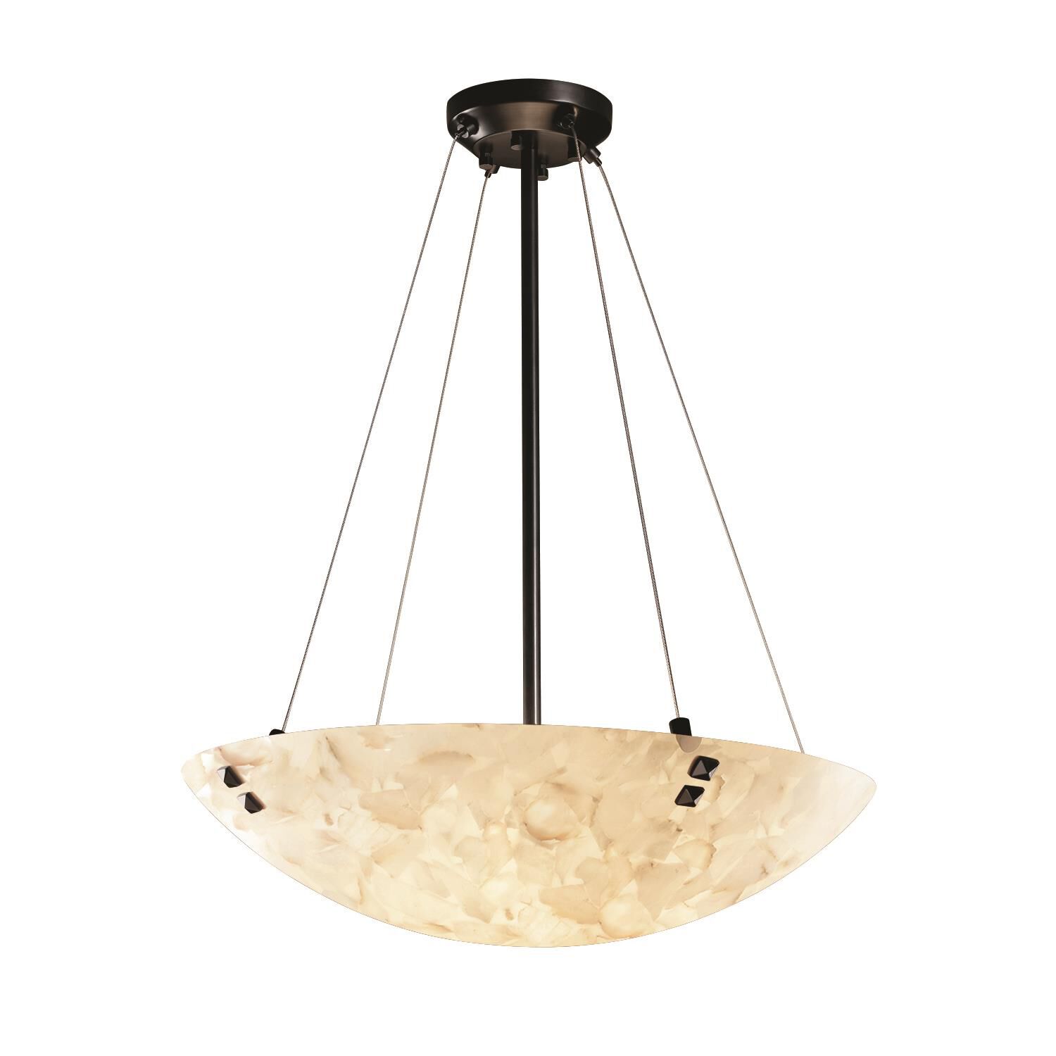 Justice Design Group Alabaster Rocks! 30 Inch Pendant Light Alabaster Rocks! - ALR-9662-35-NCKL-F3 - Transitional