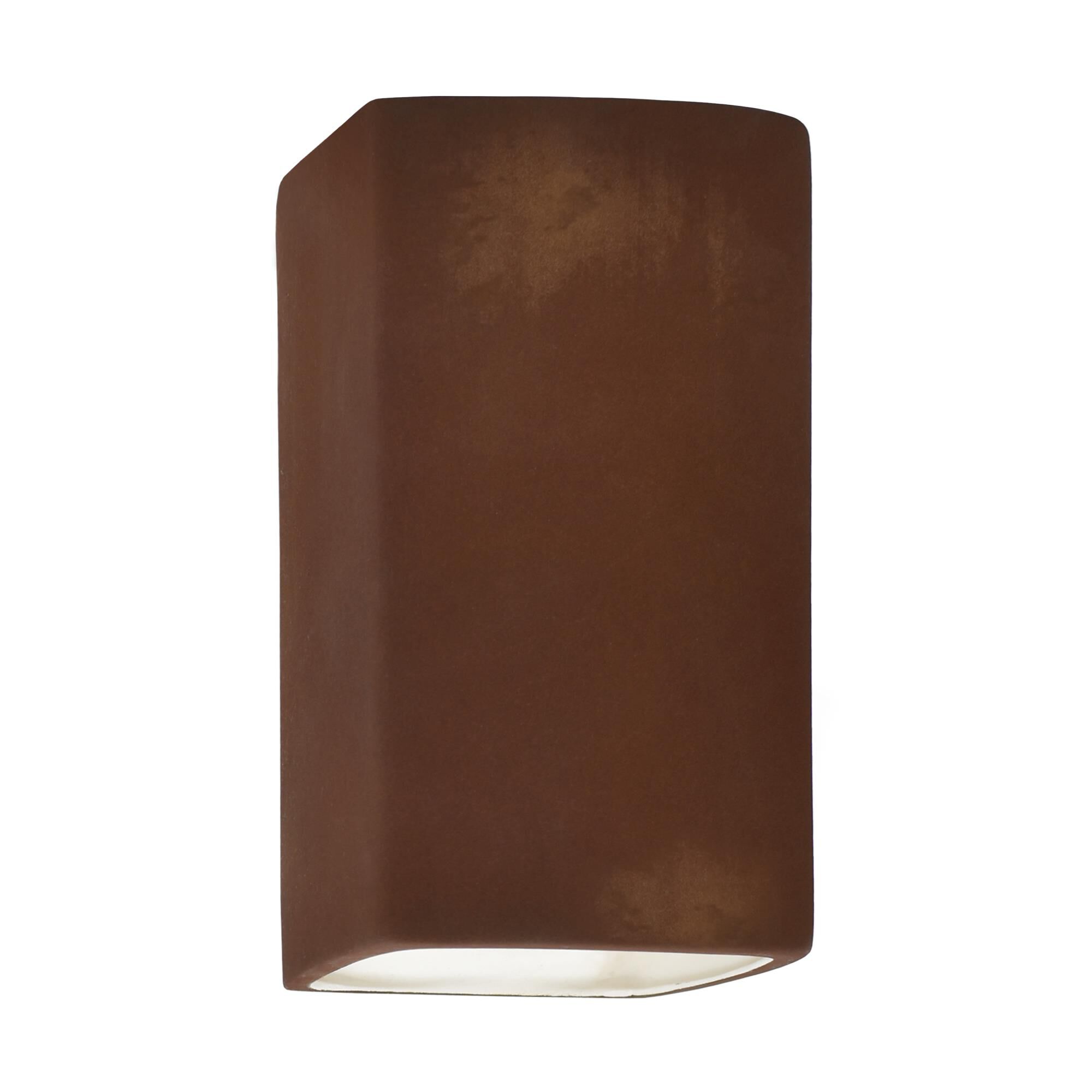 Justice Design Group Ambiance 9 Inch Tall Outdoor Wall Light Ambiance - CER-0910W-RRST-LED1-1000 - Transitional