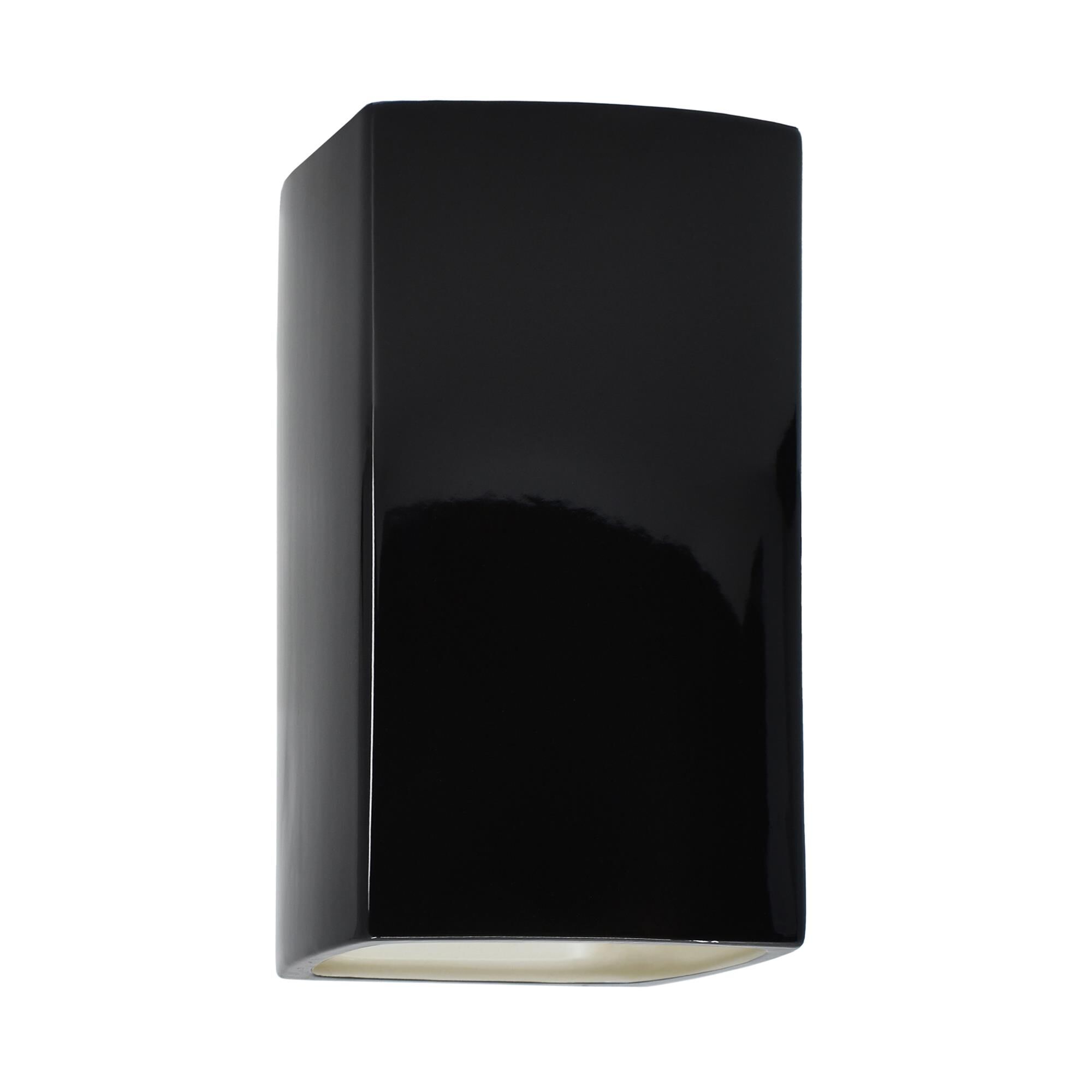 Justice Design Group Ambiance 9 Inch Tall Outdoor Wall Light Ambiance - CER-5915W-BKMT - Modern Contemporary