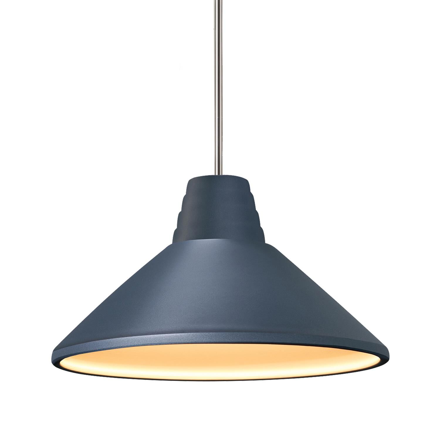 Justice Design Group Radiance 15 Inch Large Pendant Radiance - CER-6200-SLHY-MBLK-RIGID-LED1-700 - Modern Contemporary