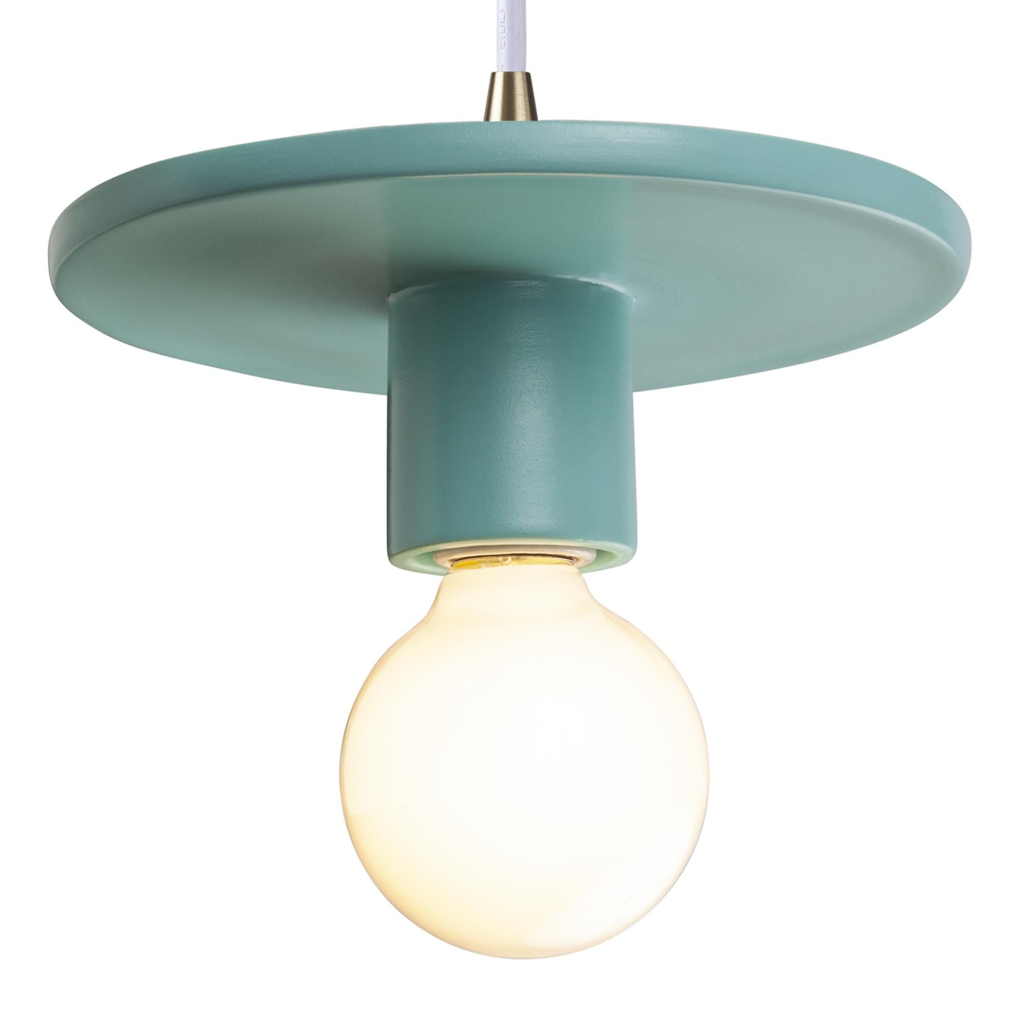 Justice Design Group Radiance Mini Pendant Radiance - CER-6320-HMBR-ABRS-WTCD - Modern Contemporary
