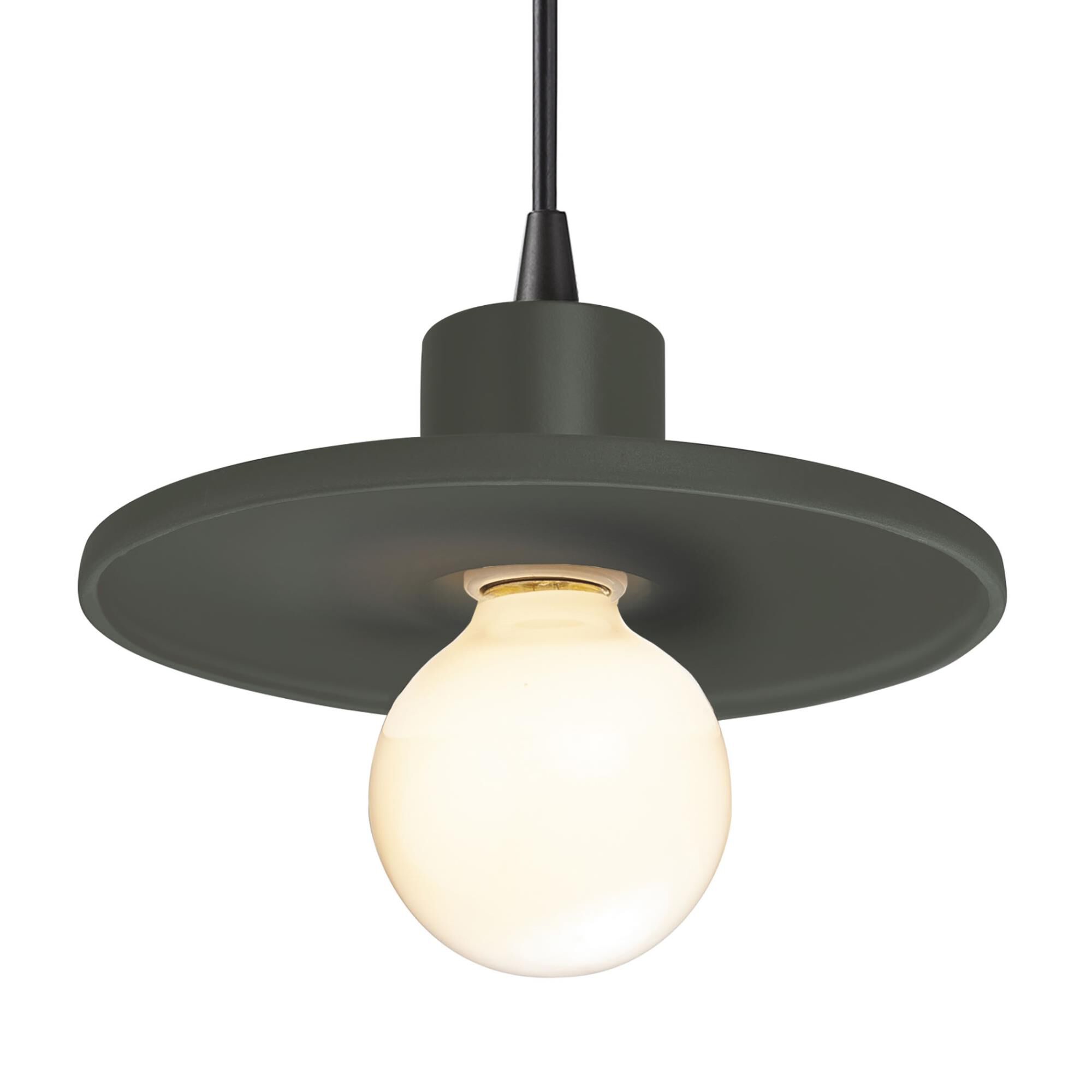 Justice Design Group Radiance 8 Inch Mini Pendant Radiance - CER-6325-PWGN-MBLK-BKCD - Modern Contemporary